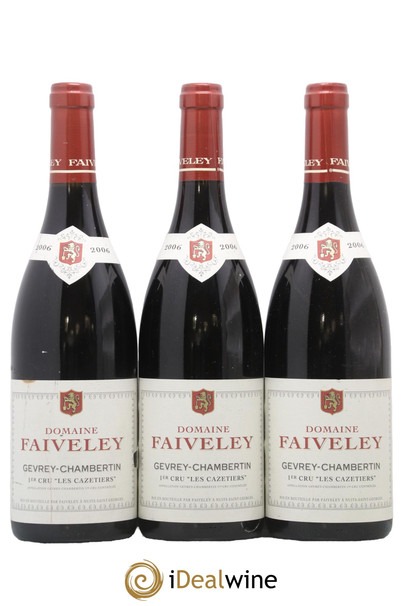 Gevrey-Chambertin 1er Cru Les Cazetiers Faiveley 2006 - Lot of 3 bottles - 0