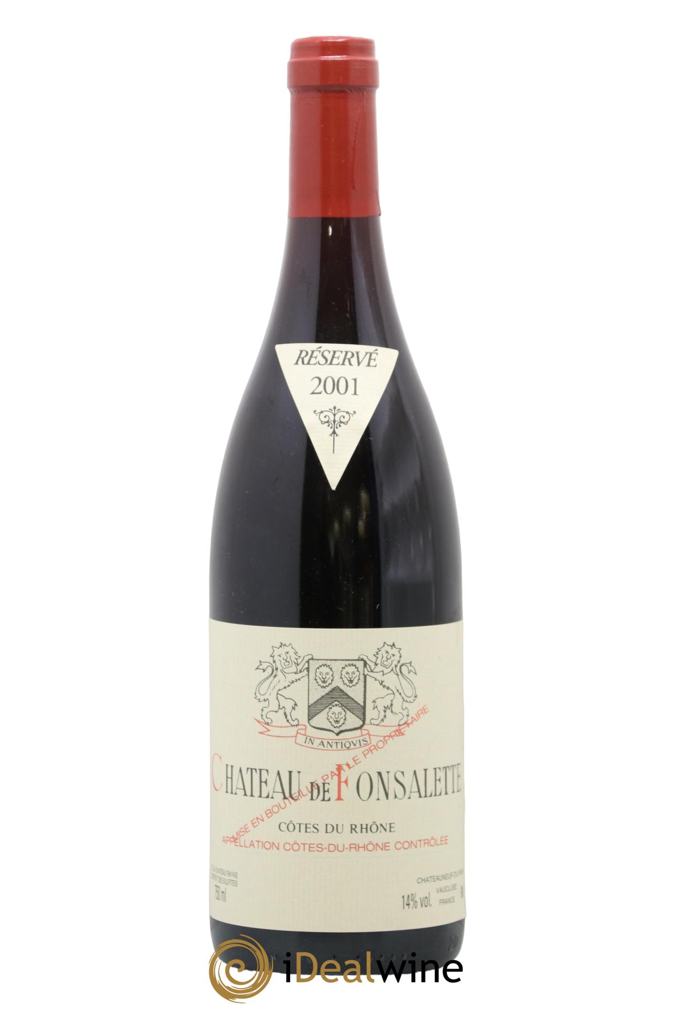 Côtes-du-Rhône Cuvée Syrah Château de Fonsalette 2001 - Lotto di 1 bottiglia - 0
