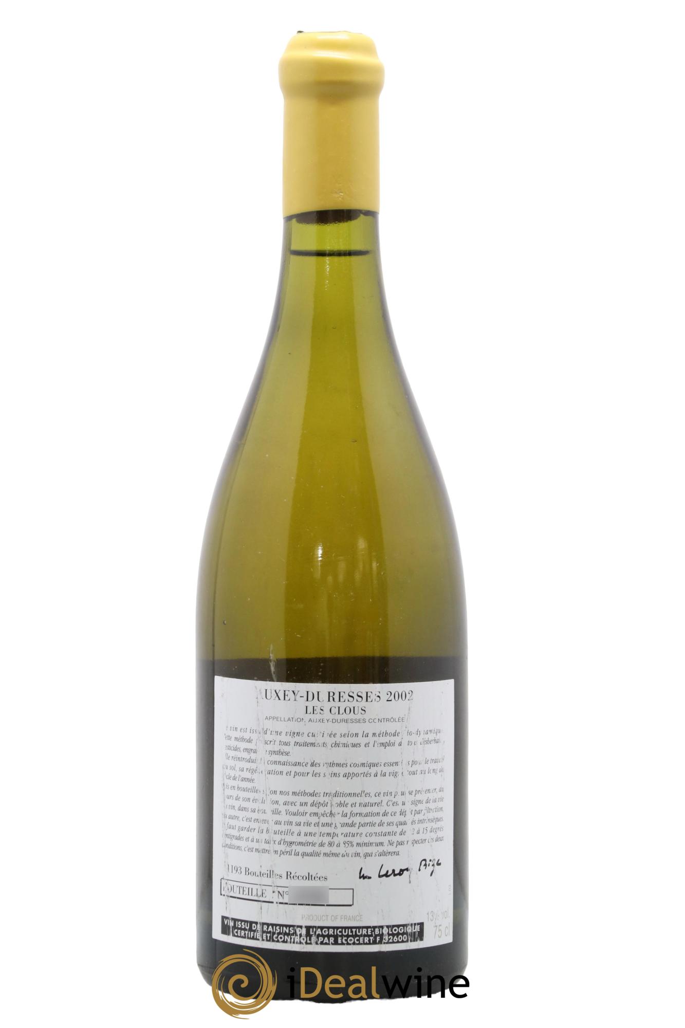 Auxey-Duresses Les Clous d'Auvenay (Domaine) 2002 - Lot de 1 bouteille - 1