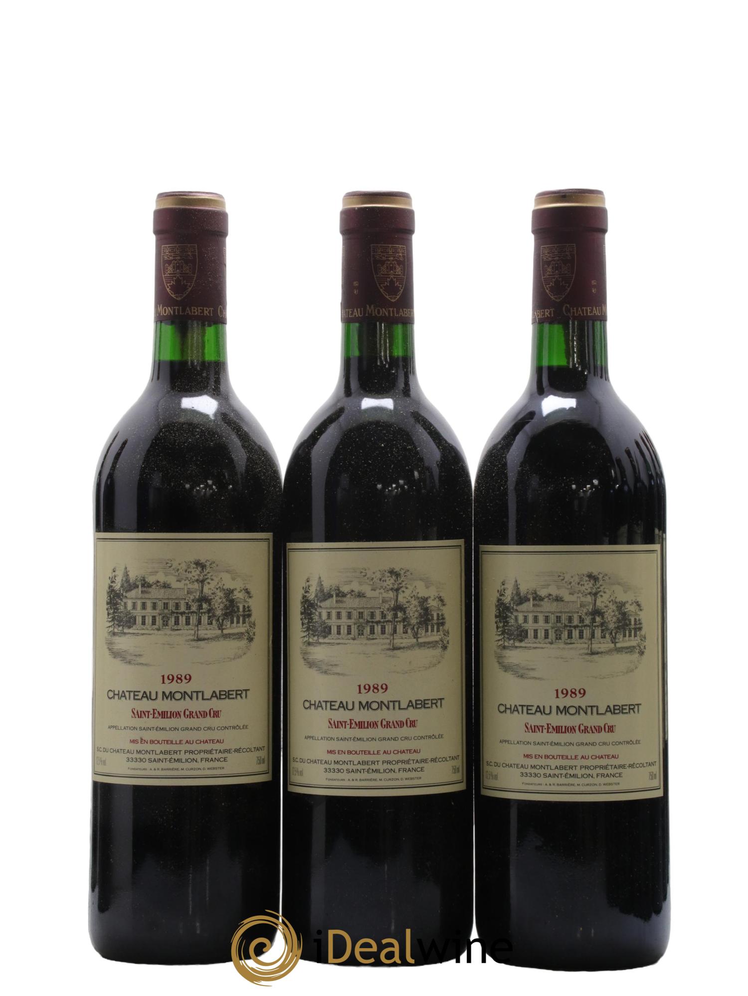 Saint-Émilion Grand Cru Chateau Montlabert 1989 - Lot de 12 bouteilles - 1