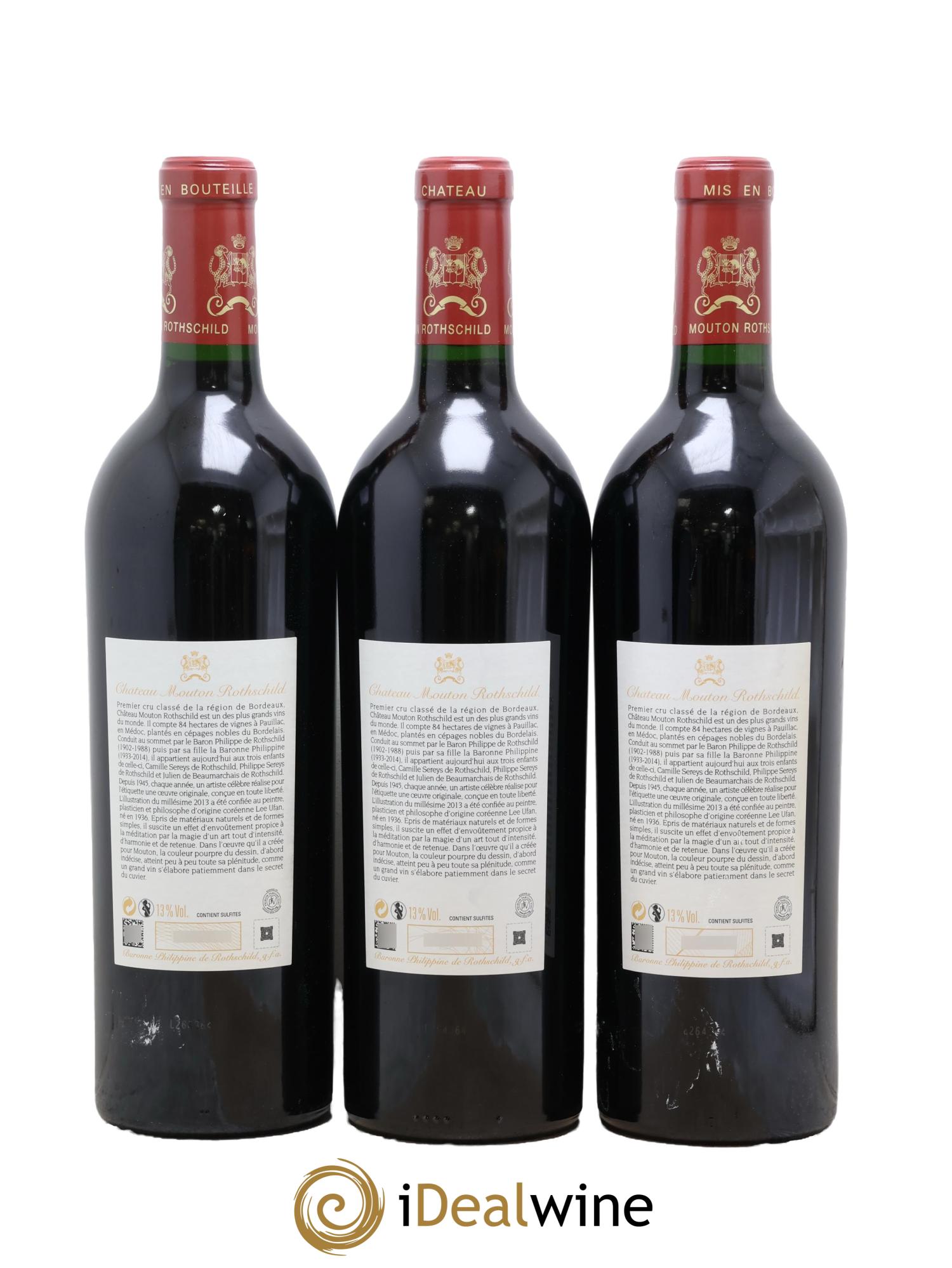 Château Mouton Rothschild 1er Grand Cru Classé 2013 - Lot de 3 bouteilles - 1