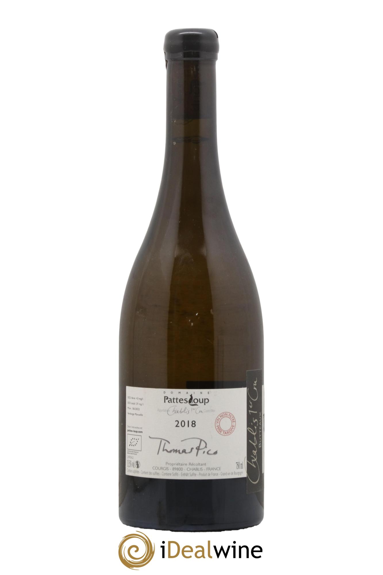 Chablis 1er Cru Butteaux Pattes Loup (Domaine) 2018 - Posten von 1 Flasche - 1