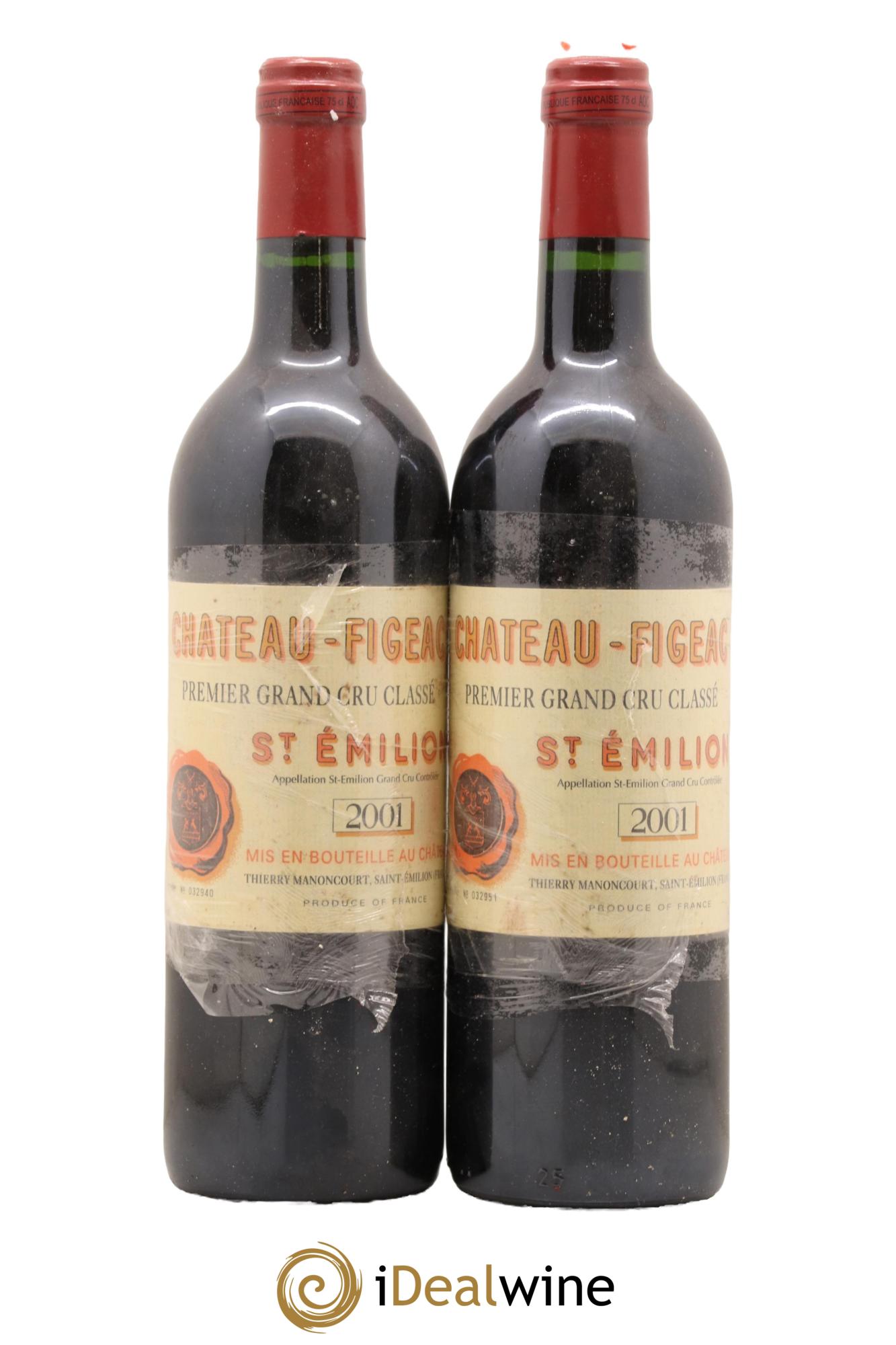 Château Figeac 1er Grand Cru Classé A 2001 - Lot de 2 bouteilles - 0