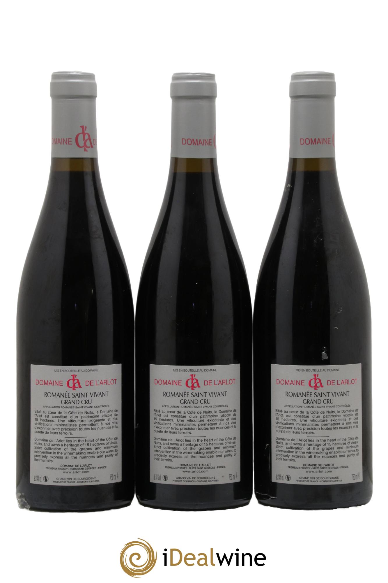Romanée-Saint-Vivant Grand Cru Domaine de l'Arlot 2020 - Lot de 3 bouteilles - 1