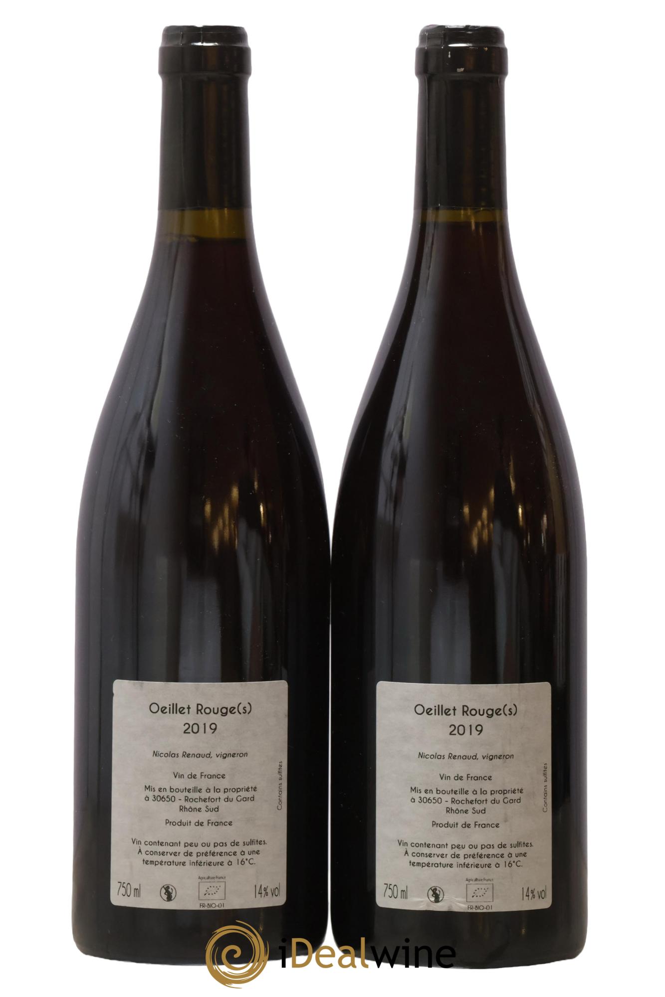 Vin de France Œillets Rouge Clos Des Grillons 2019 - Lot de 2 bouteilles - 1