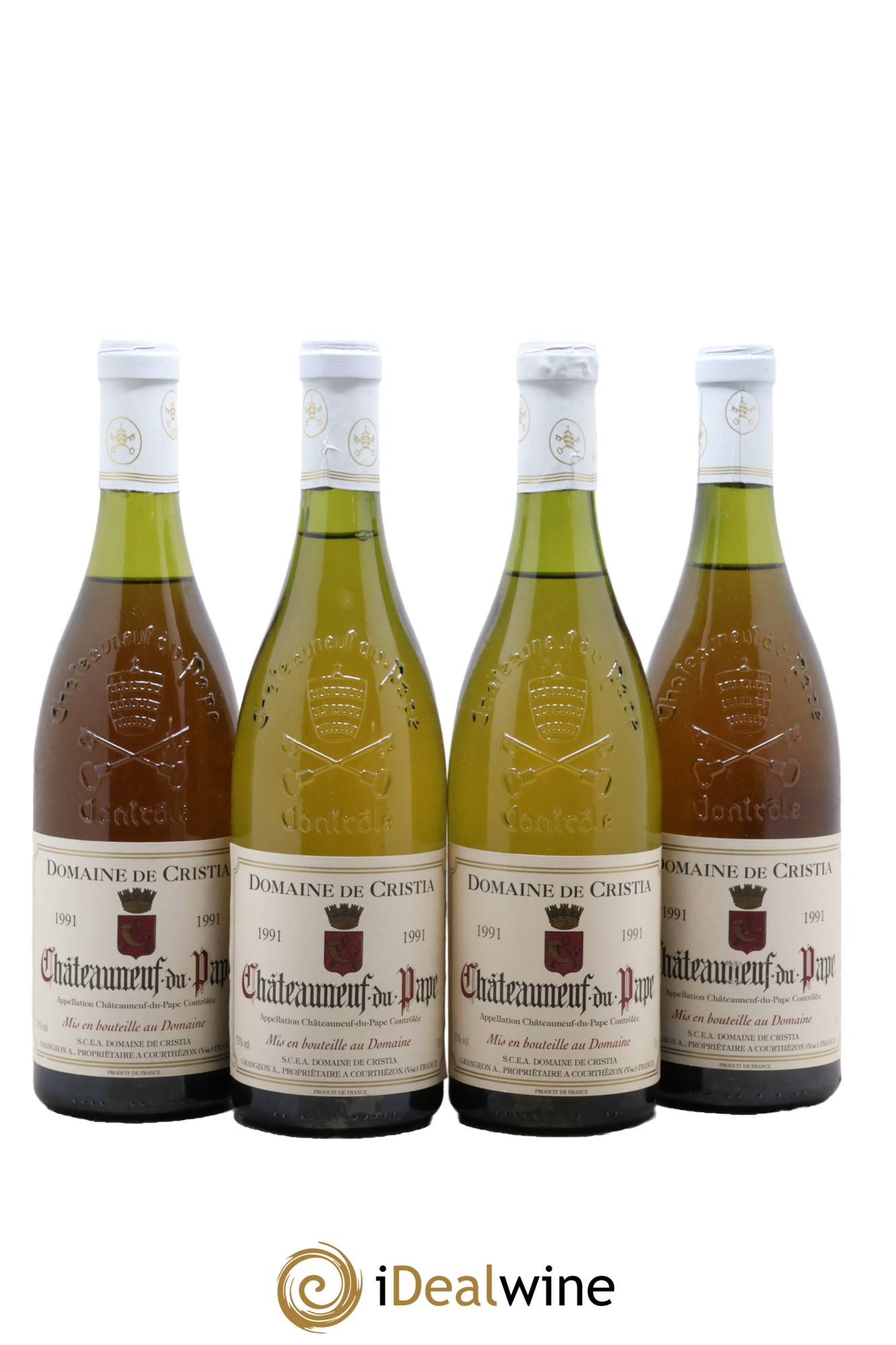 Châteauneuf-du-Pape Domaine de Cristia 1991 - Lotto di 4 bottiglie - 0