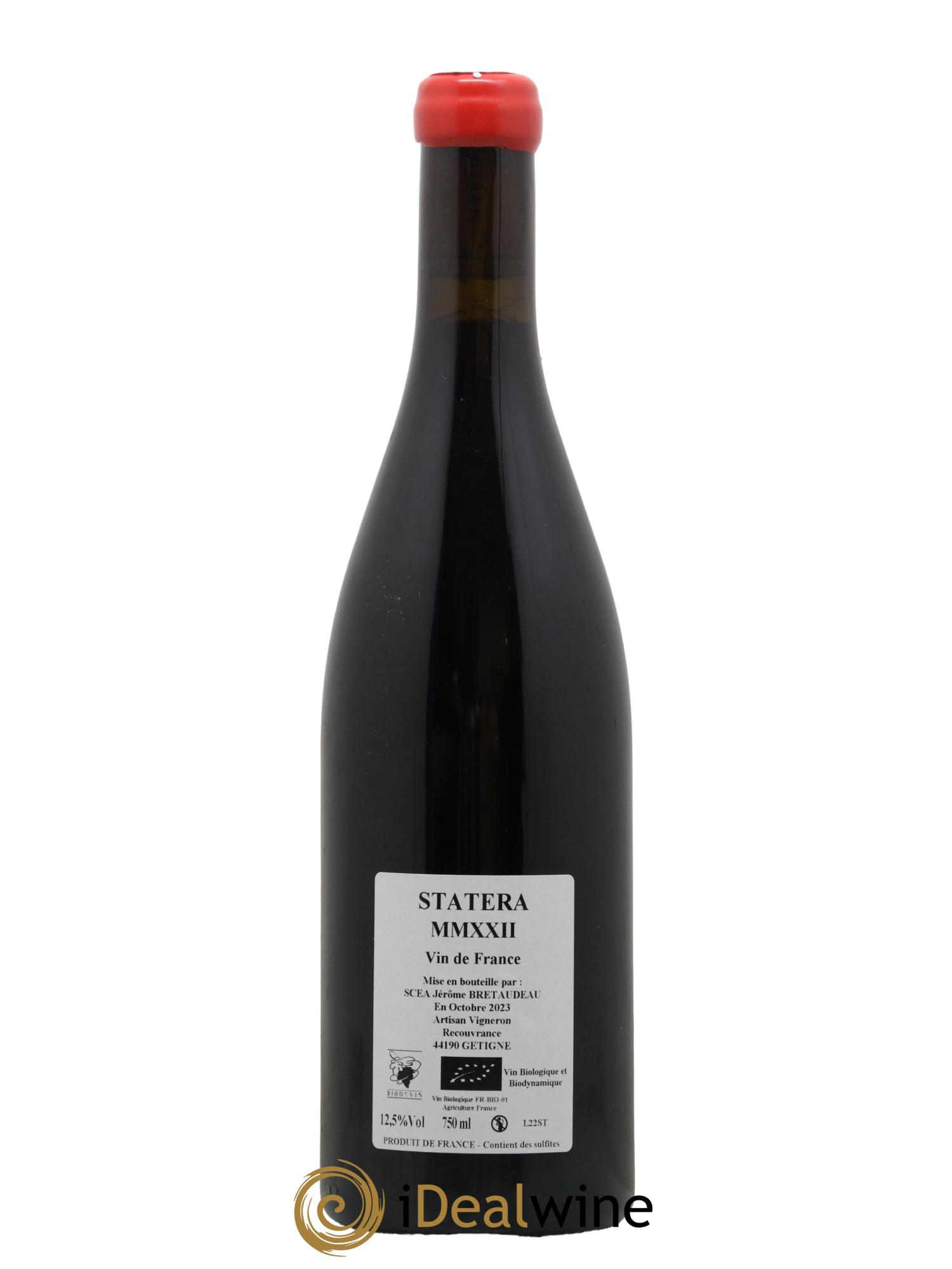 Vin de France Statera Jérôme Bretaudeau - Domaine de Bellevue 2022 - Lot de 1 bouteille - 1