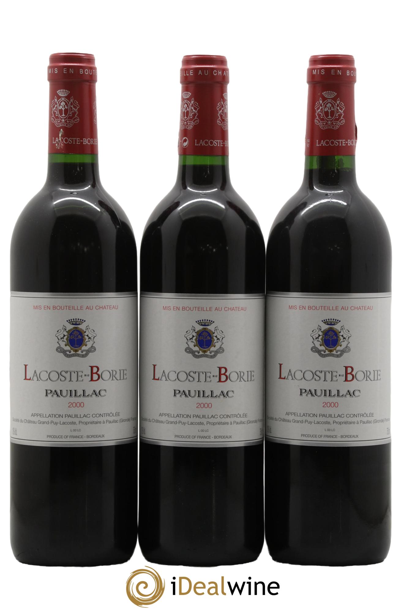 Lacoste Borie 2000 - Lotto di 3 bottiglie - 0