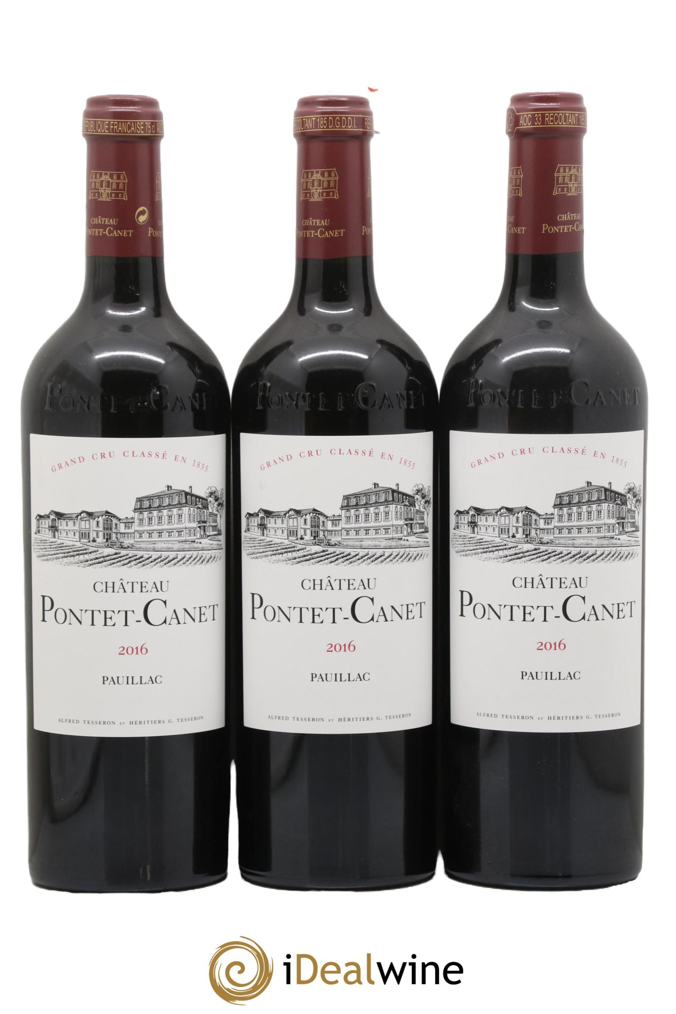 Château Pontet Canet 5ème Grand Cru Classé 2016 - Lot of 3 bottles - 0