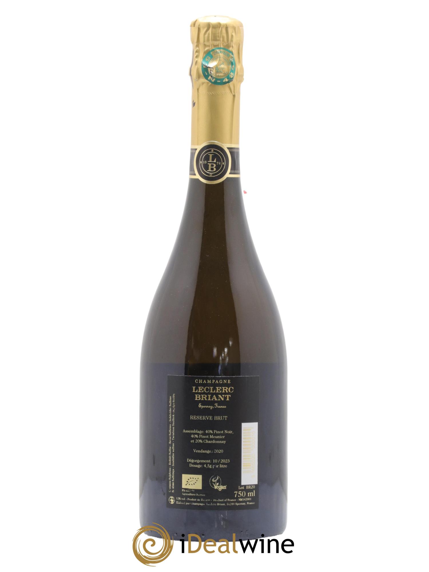 Brut Réserve Leclerc Briant 2020 - Lot de 1 bouteille - 1