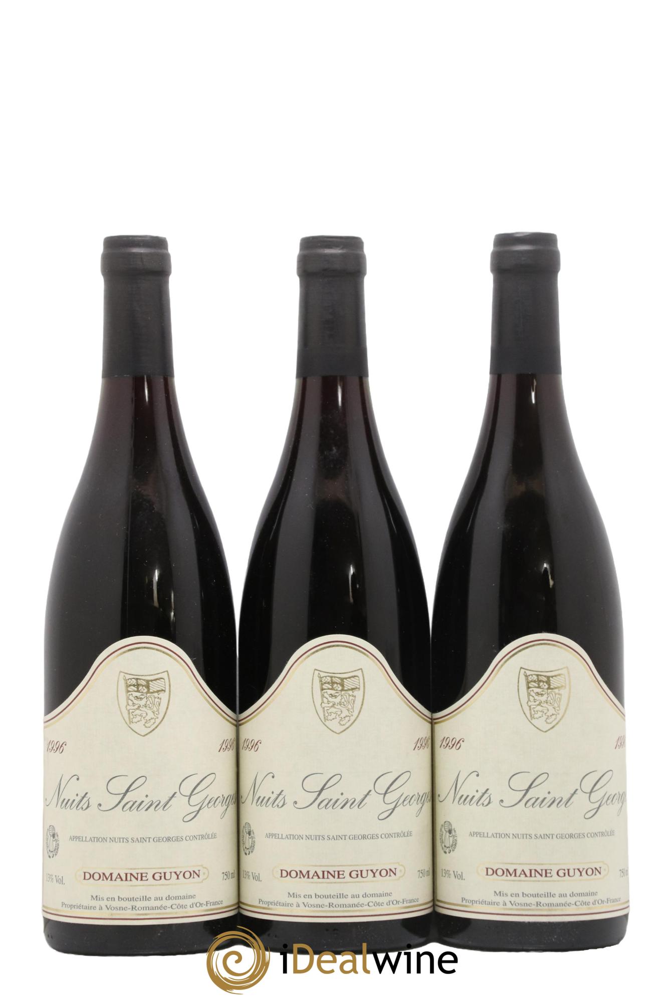 Nuits-Saint-Georges Domaine Guyon 1996 - Lot de 3 bouteilles - 0