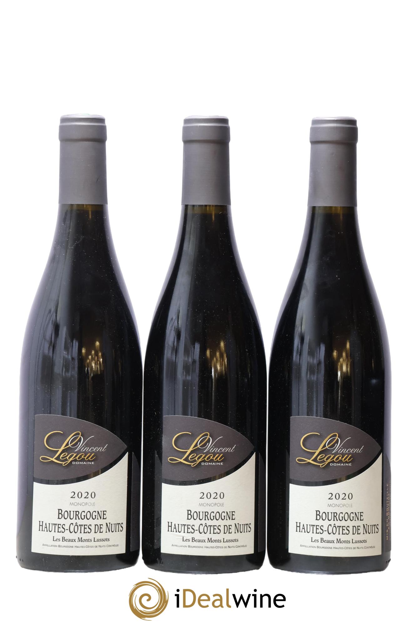 Hautes-Côtes de Nuits Les Beaux Monts Lussots Domaine Vincent Legou 2020 - Lot de 3 bouteilles - 0