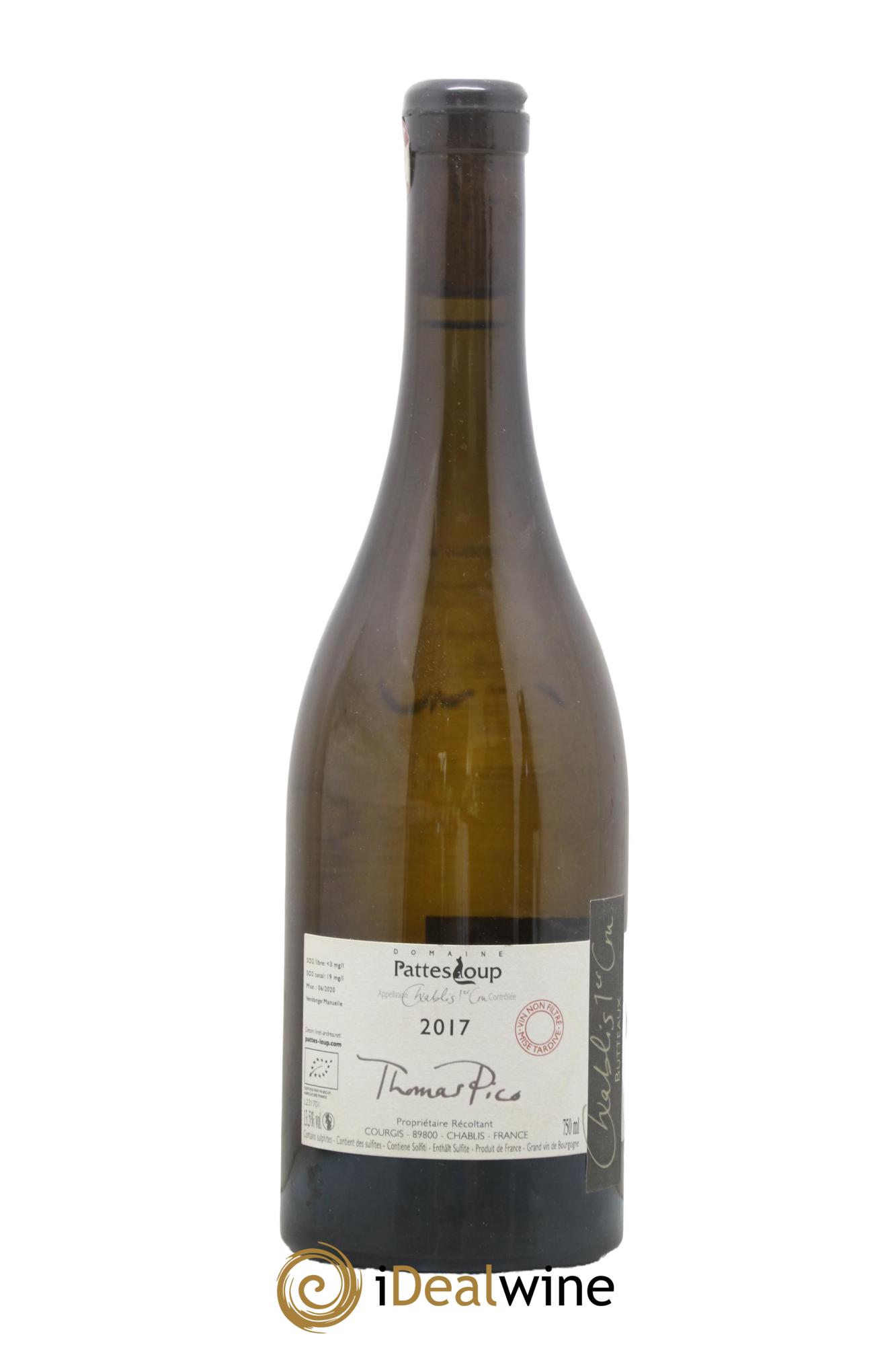 Chablis 1er Cru Butteaux Pattes Loup (Domaine) 2017 - Lot de 1 bouteille - 1