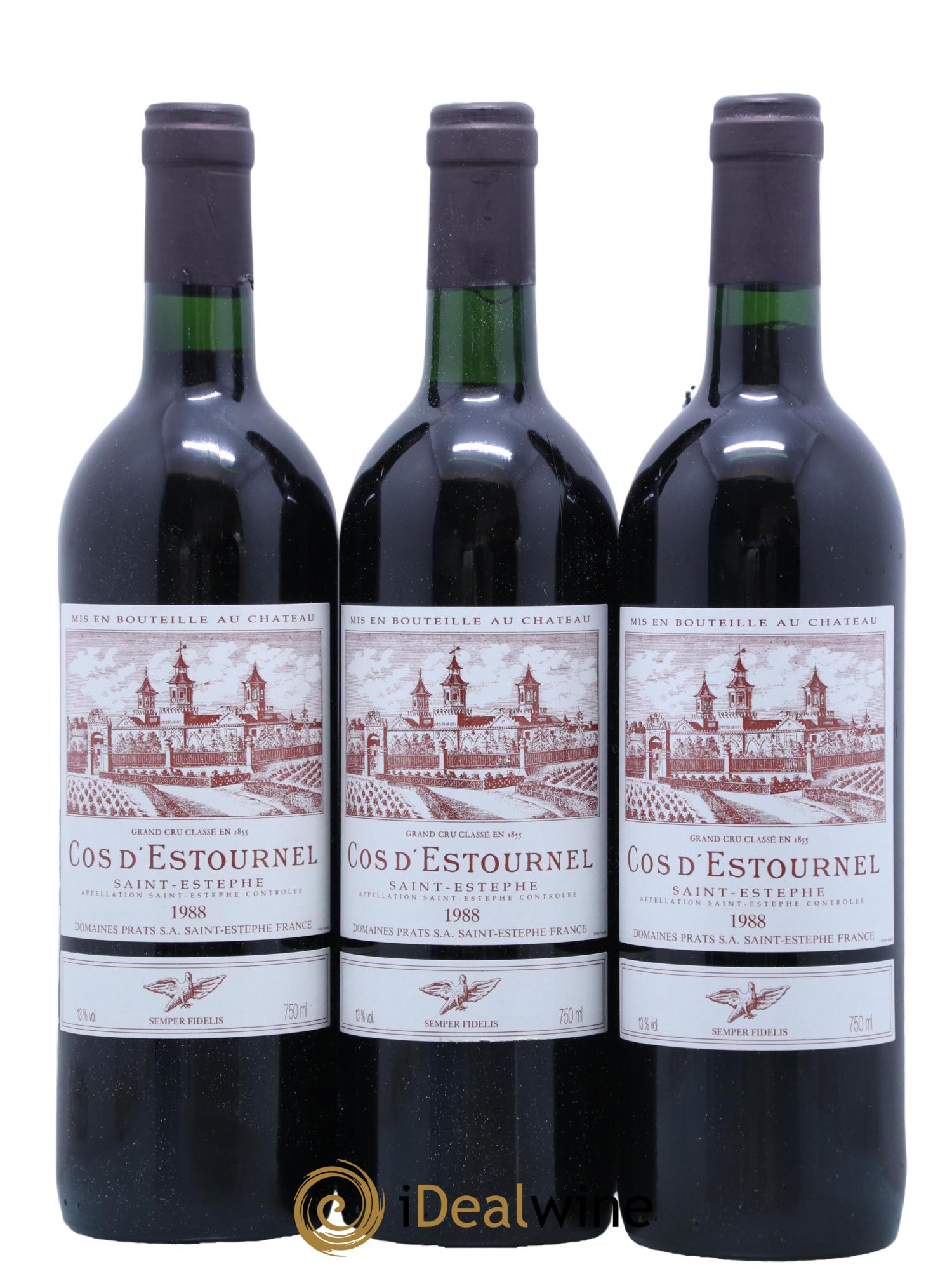 Cos d'Estournel 2ème Grand Cru Classé 1988 - Lot de 3 bouteilles - 0