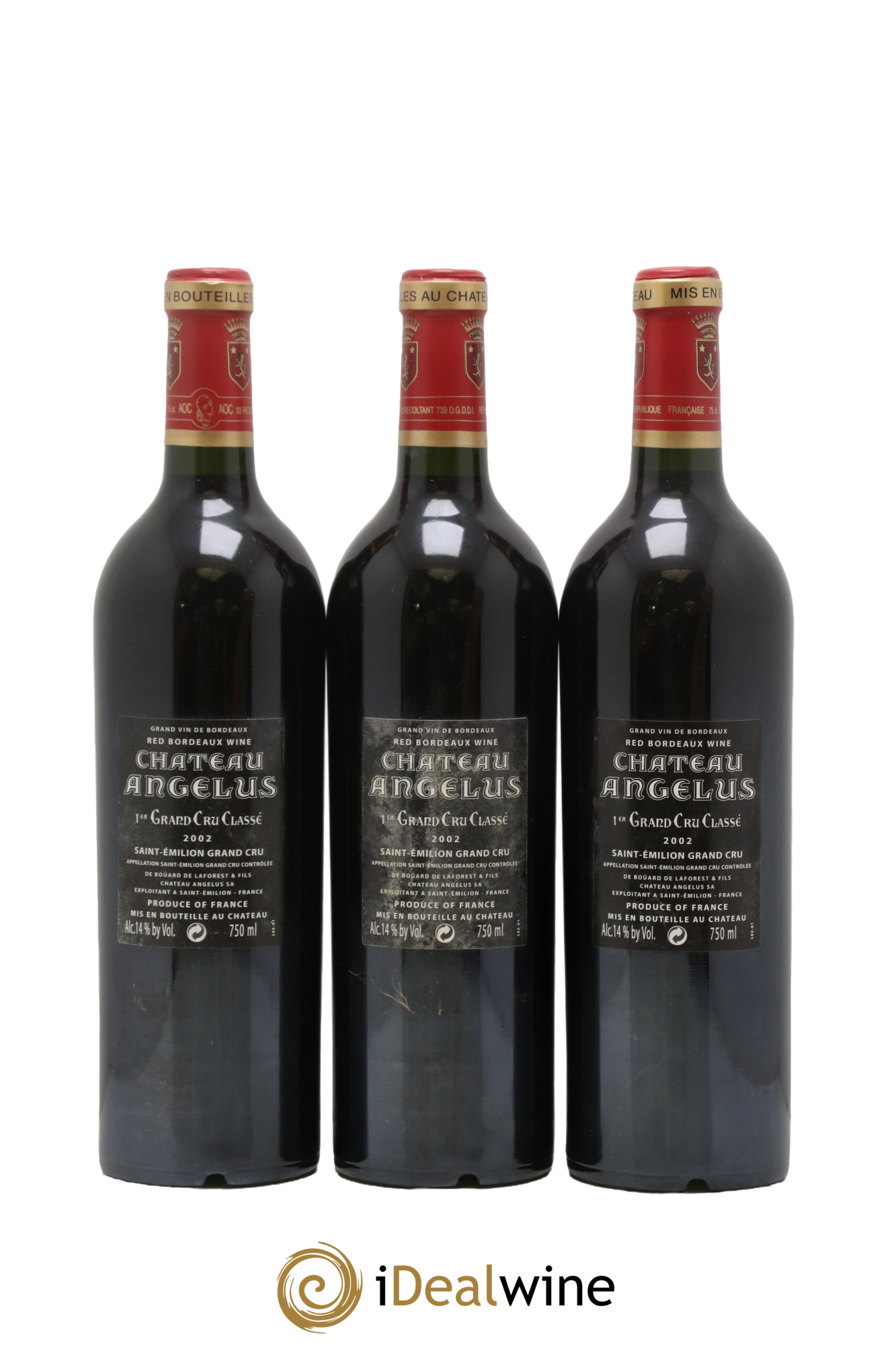 Château Angélus 1er Grand Cru Classé A 2002 - Lot de 12 bouteilles - 8