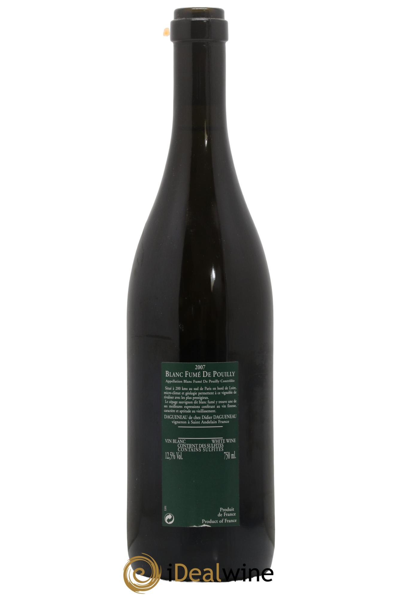 Vin de France (anciennement Pouilly-Fumé) Silex Dagueneau (Domaine Didier - Louis-Benjamin) 2007 - Lot de 1 bouteille - 1