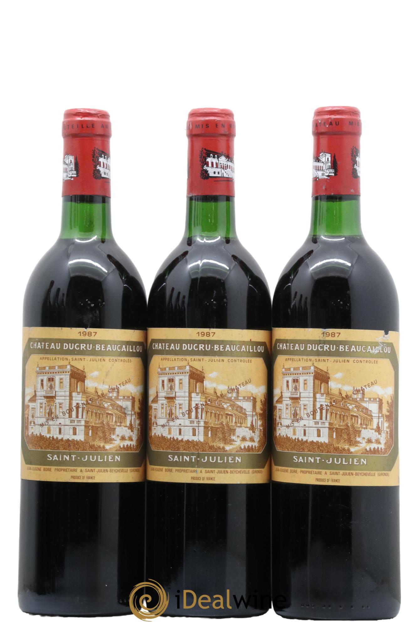 Château Ducru Beaucaillou 2ème Grand Cru Classé 1987 - Posten von 3 Flaschen - 0