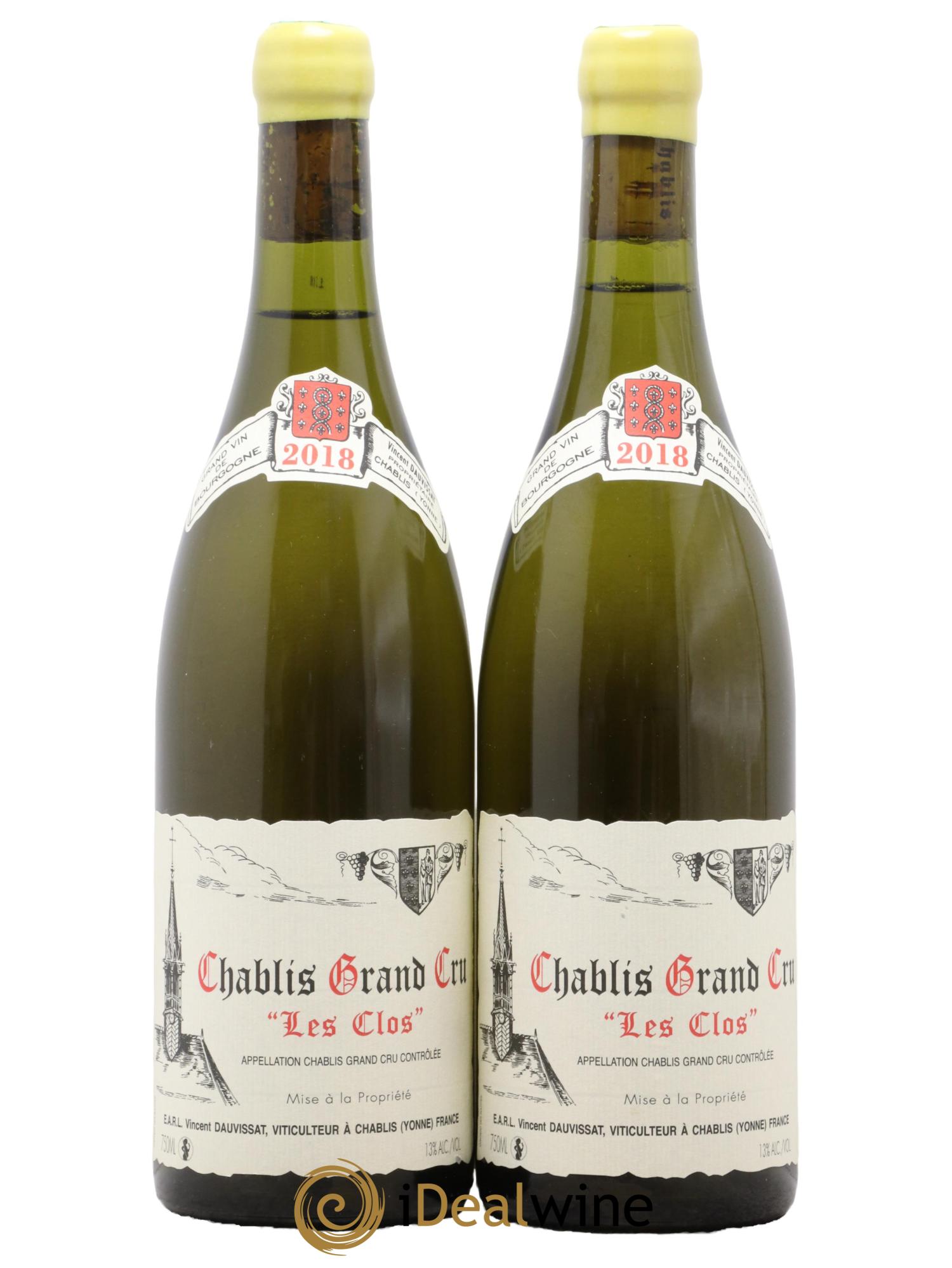 Chablis Grand Cru Les Clos Vincent Dauvissat (Domaine) 2018 - Lot de 2 bouteilles - 0