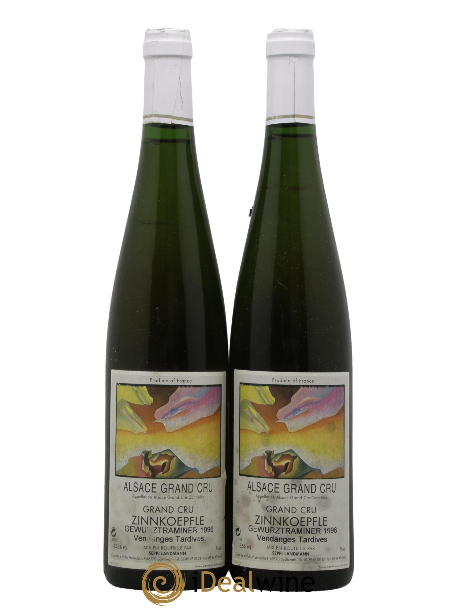Gewurztraminer Vendanges Tardives Zinnkoepfle Seppi Landmann 1996 - Lotto di 2 bottiglie - 0