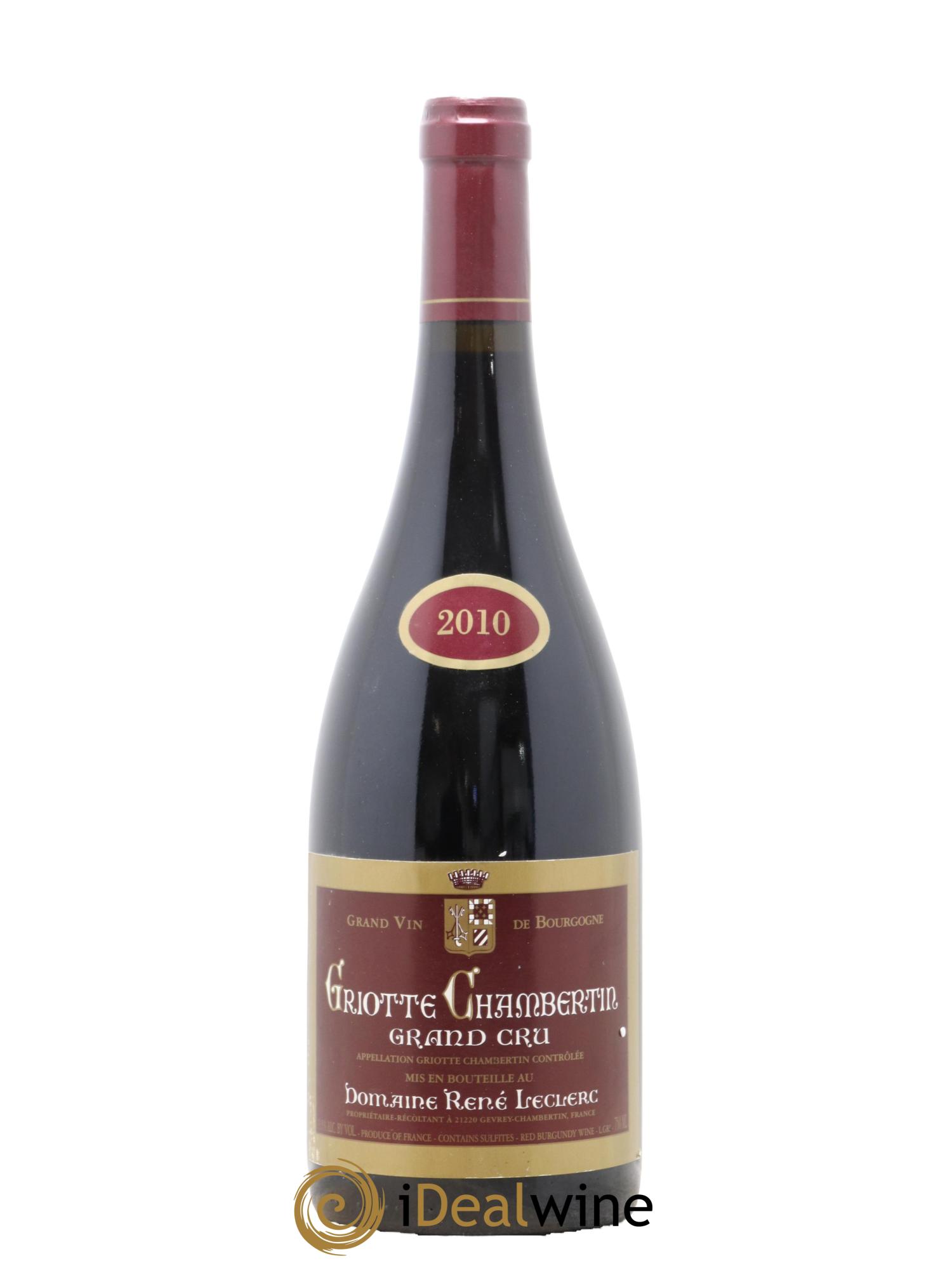 Griotte-Chambertin Grand Cru René Leclerc 2010 - Posten von 1 Flasche - 0