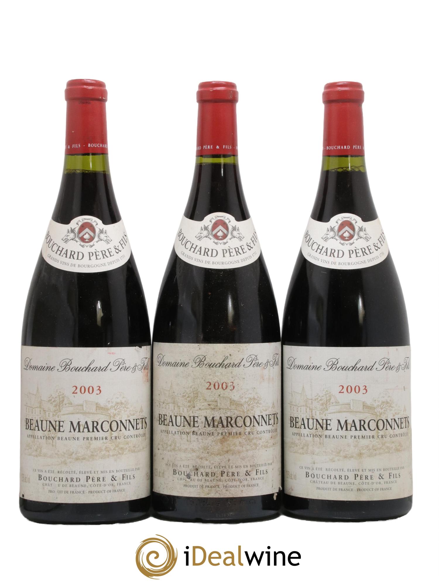 Beaune 1er Cru Marconnets Bouchard Père & Fils 2003 - Posten von 3 Magnum - 0
