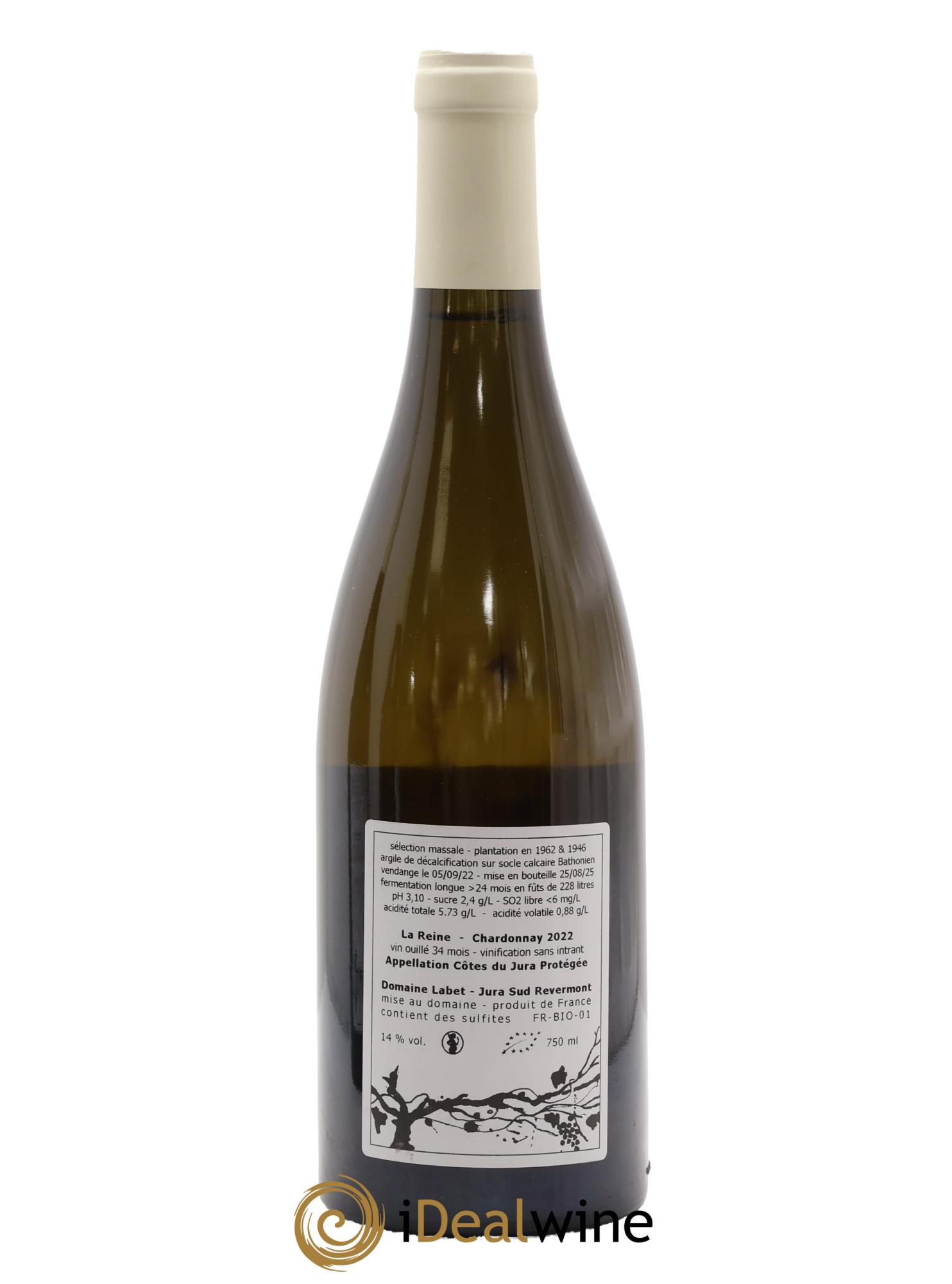 Côtes du Jura Chardonnay La Reine Romain - Julien - Charline Labet 2022 - Lot de 1 bouteille - 1