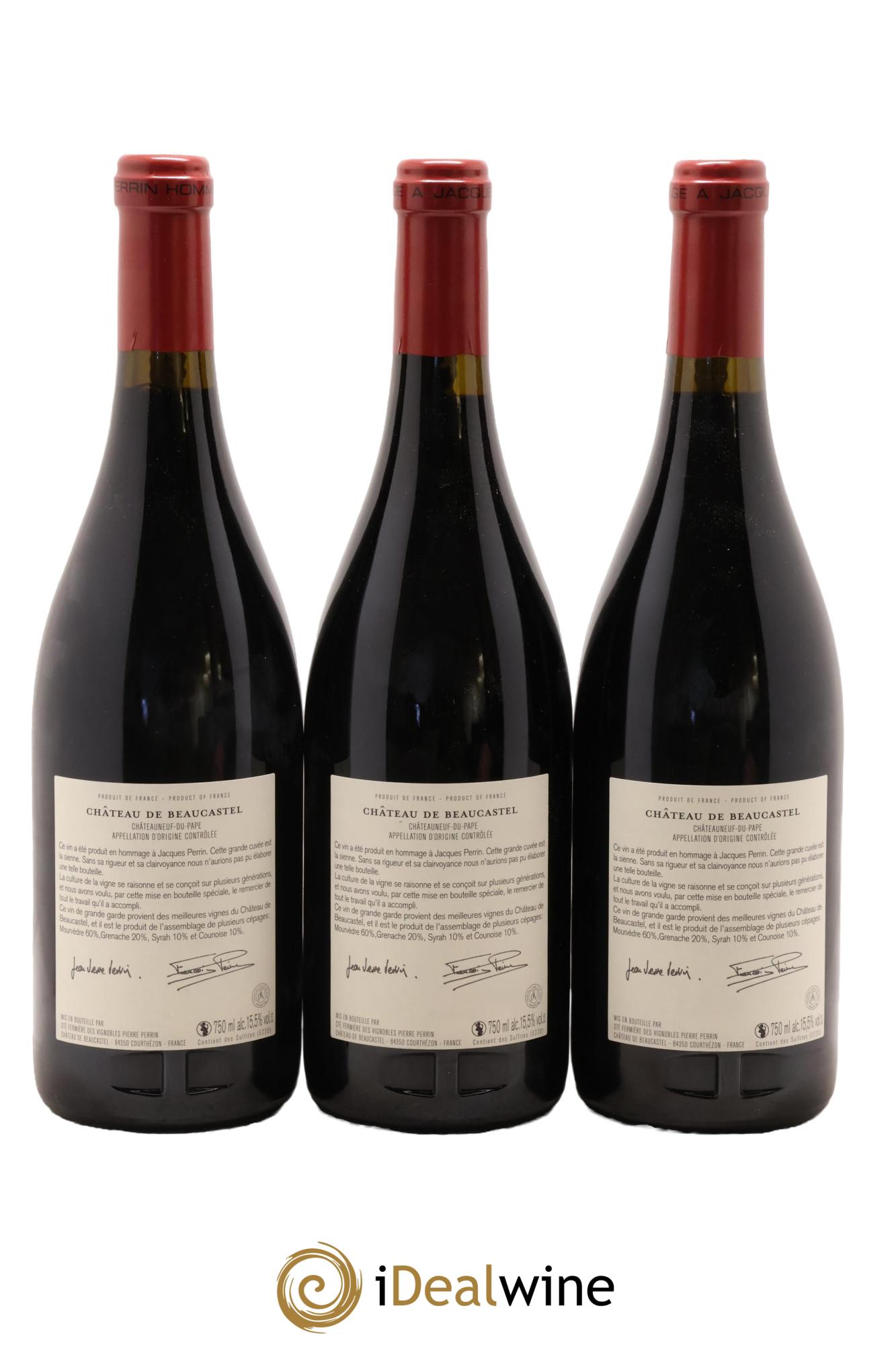 Châteauneuf-du-Pape Château de Beaucastel Hommage à Jacques Perrin Famille Perrin 2012 - Posten von 3 Flaschen - 1