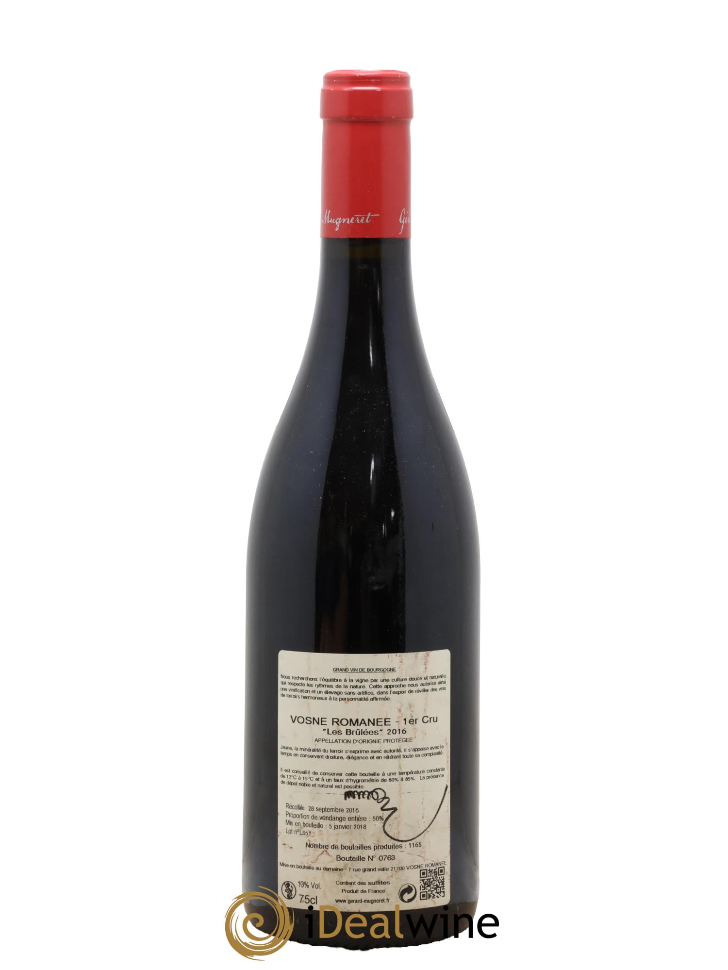 Vosne-Romanée 1er Cru Les Brulées Gérard Mugneret 2016 - Lot of 1 bottle - 1