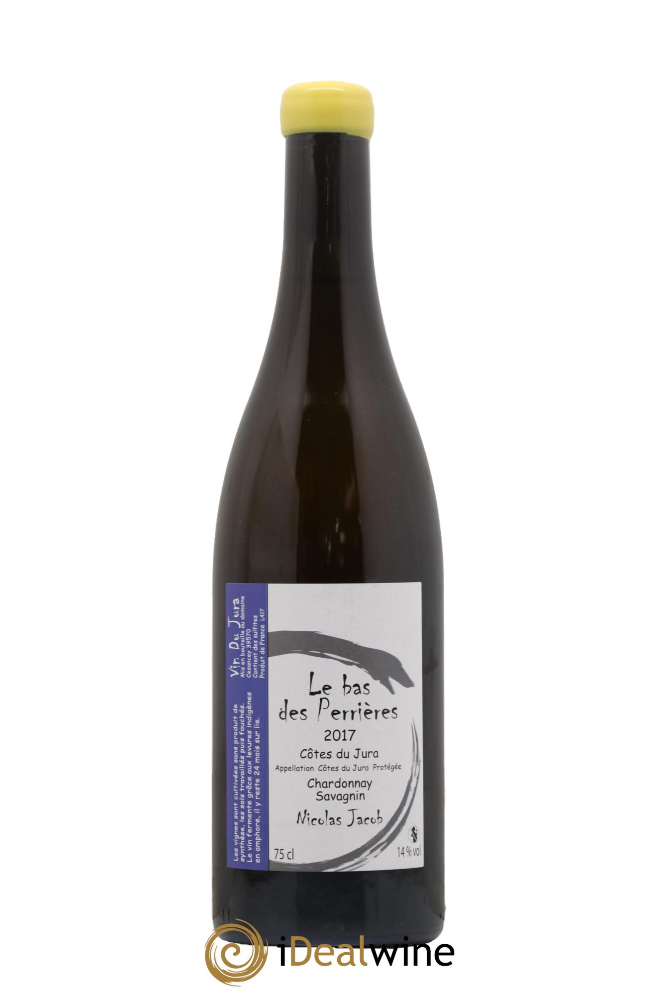 Côtes du Jura Le Bas des Perrières Chardonnay Savagnin Nicolas Jacob 2017 - Lot de 1 bouteille - 0