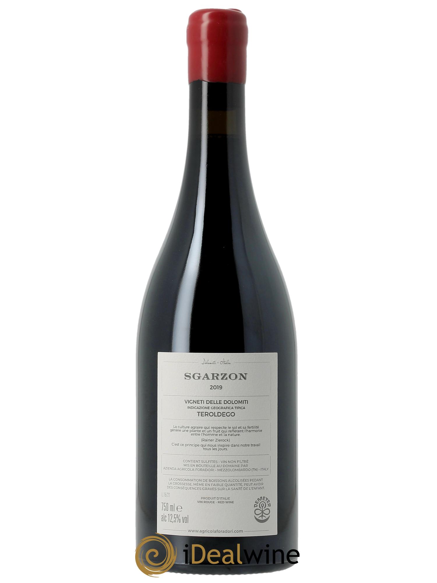 Vigneti delle Dolomiti IGT Sgarzon Cilindrica - Teroldego Elisabetta Foradori  2019 - Lot of 1 bottle - 1