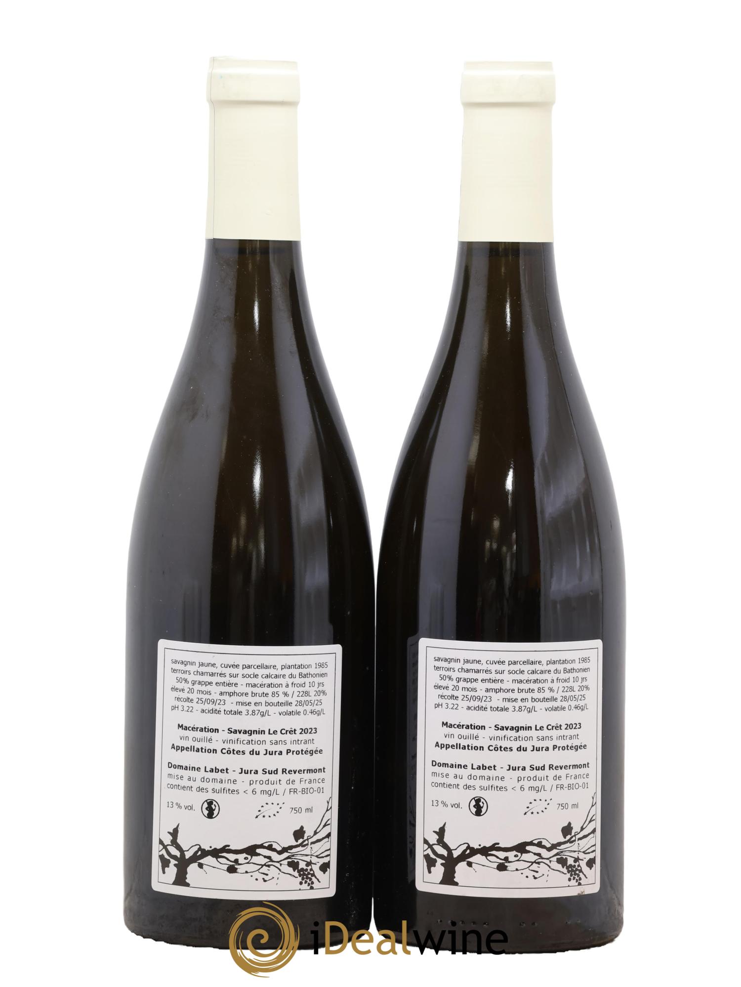 Côtes du  Jura Macération-Savagnin Le Crêt Labet (Domaine) 2023 - Lot of 2 bottles - 1