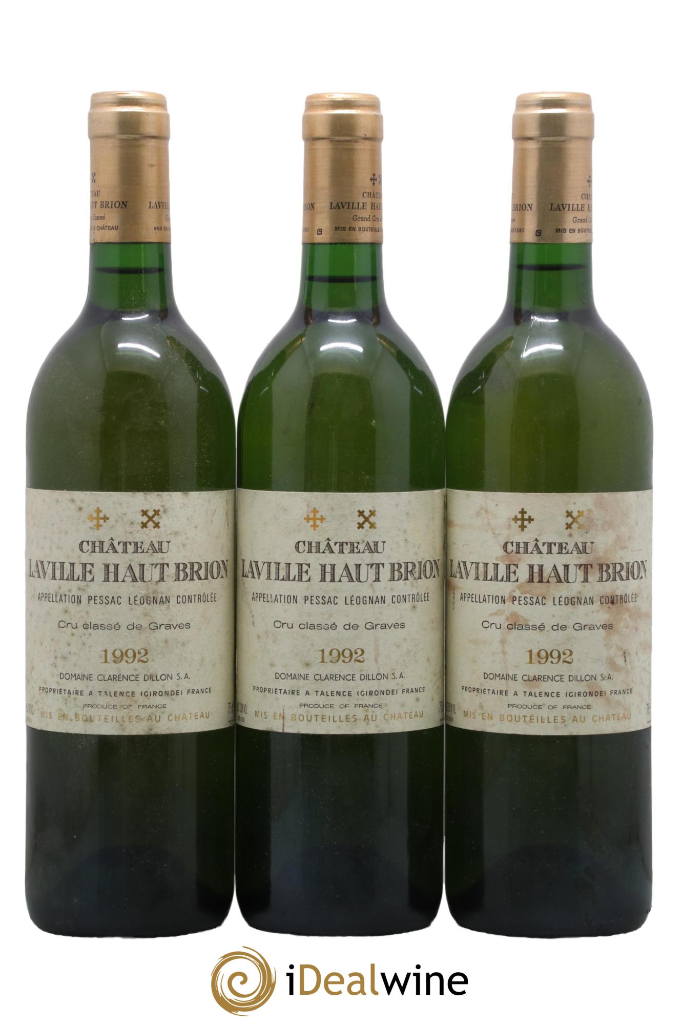 Château Laville Haut-Brion Cru Classé de Graves 1992 - Lot de 3 bouteilles - 0