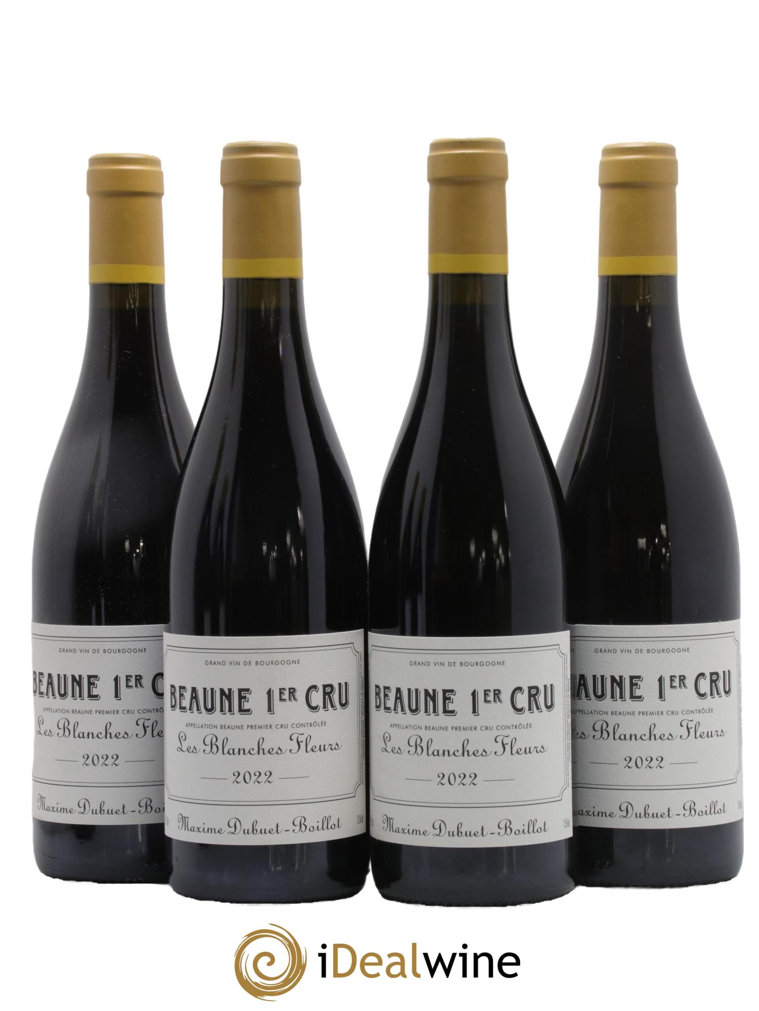 Beaune 1er Cru Blanches Fleurs Maxime Dubuet Boillot 2022 - Lot of 4 bottles - 0