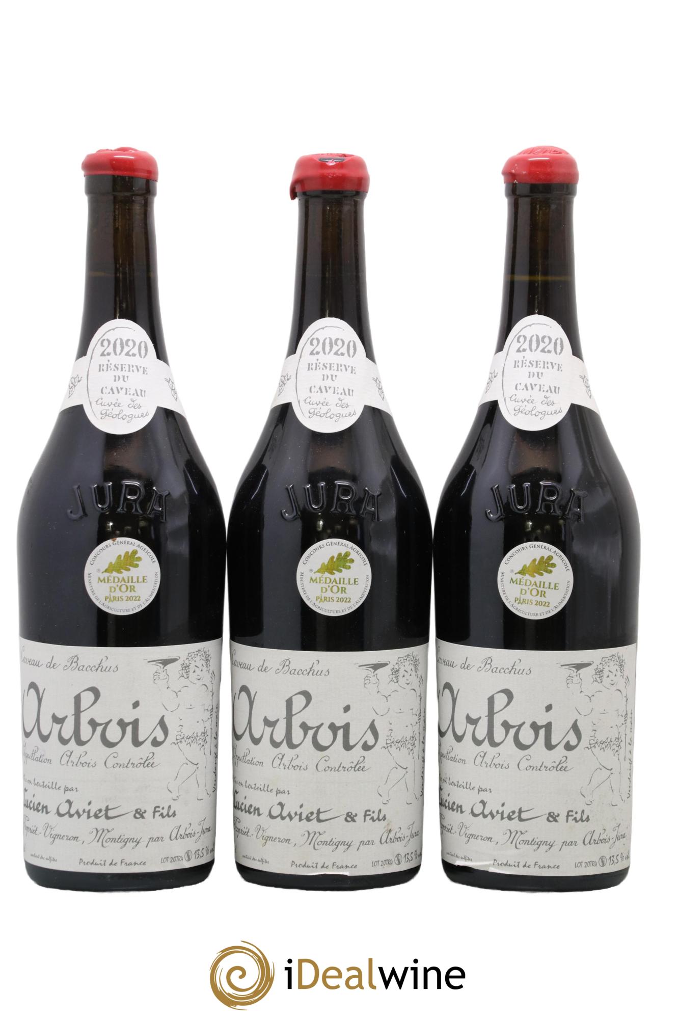 Arbois Réserve du Caveau Cuvée des Géologues Lucien Aviet 2020 - Lot de 3 bouteilles - 0