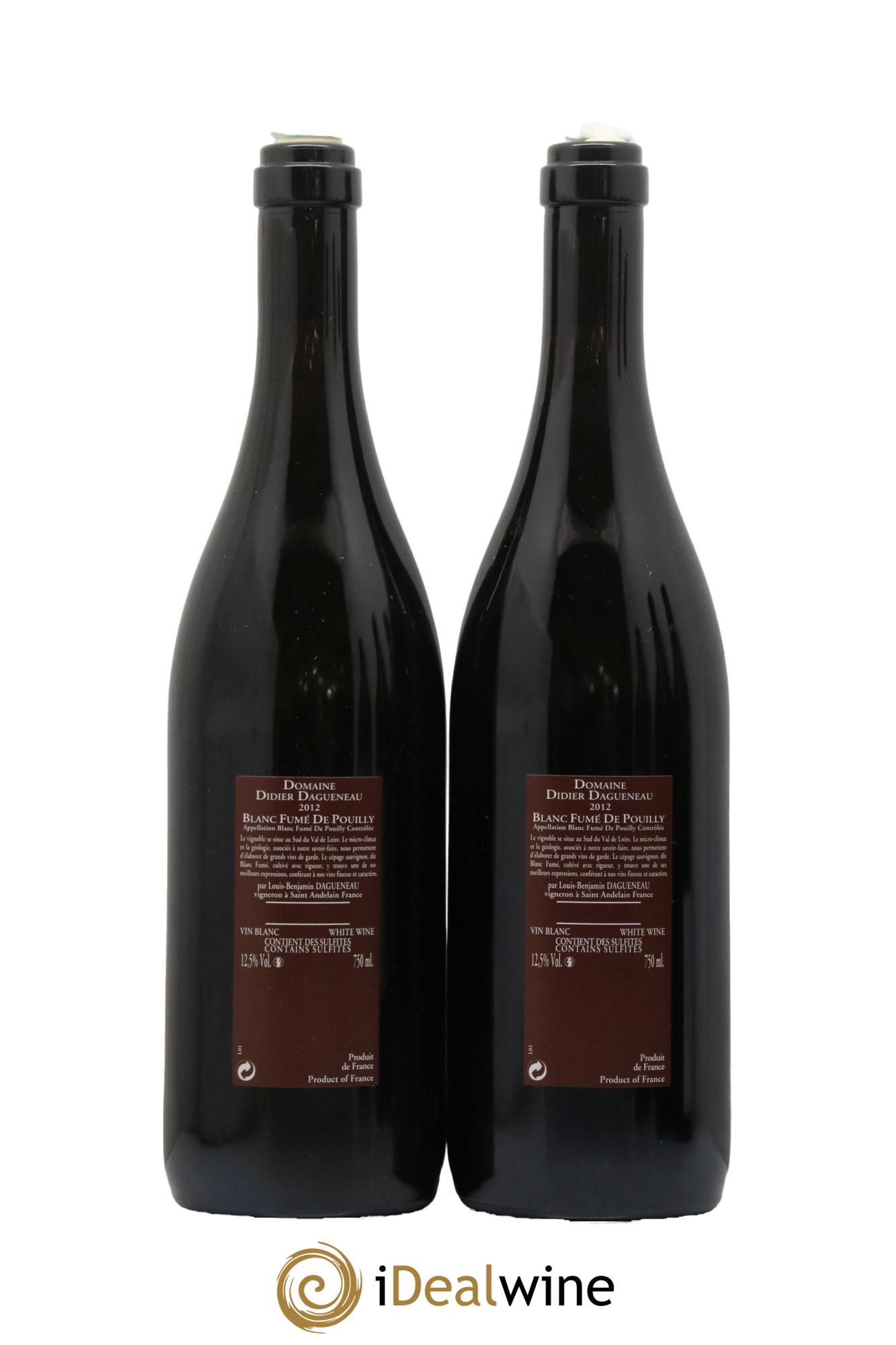 Vin de France (anciennement Pouilly-Fumé) Pur Sang Dagueneau (Domaine Didier - Louis-Benjamin) 2012 - Posten von 2 Flaschen - 1
