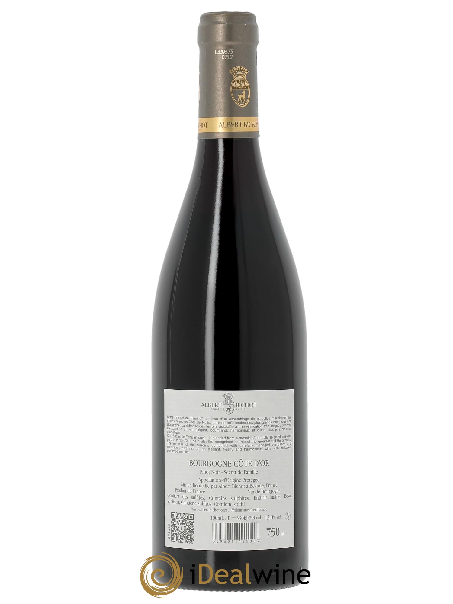 Bourgogne Pinot Noir Secret de famille Albert Bichot 2022 - Posten von 1 Flasche - 1