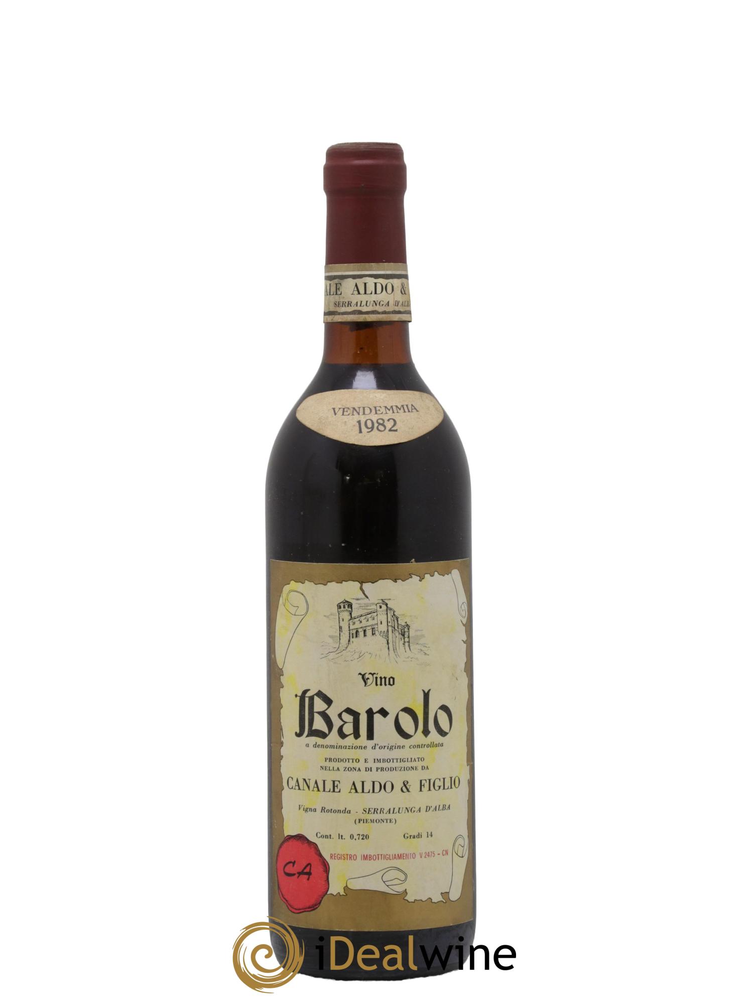 Barolo Vigna Rotonda Canale Aldo & Figlio 1982 - Lot de 1 bouteille - 0