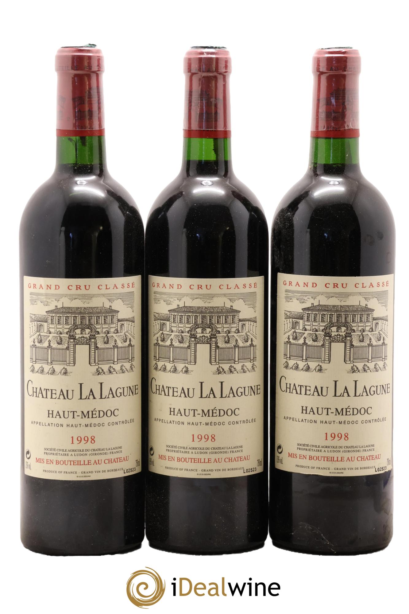Château la Lagune 3ème Grand Cru Classé 1998 - Lot de 3 bouteilles - 0