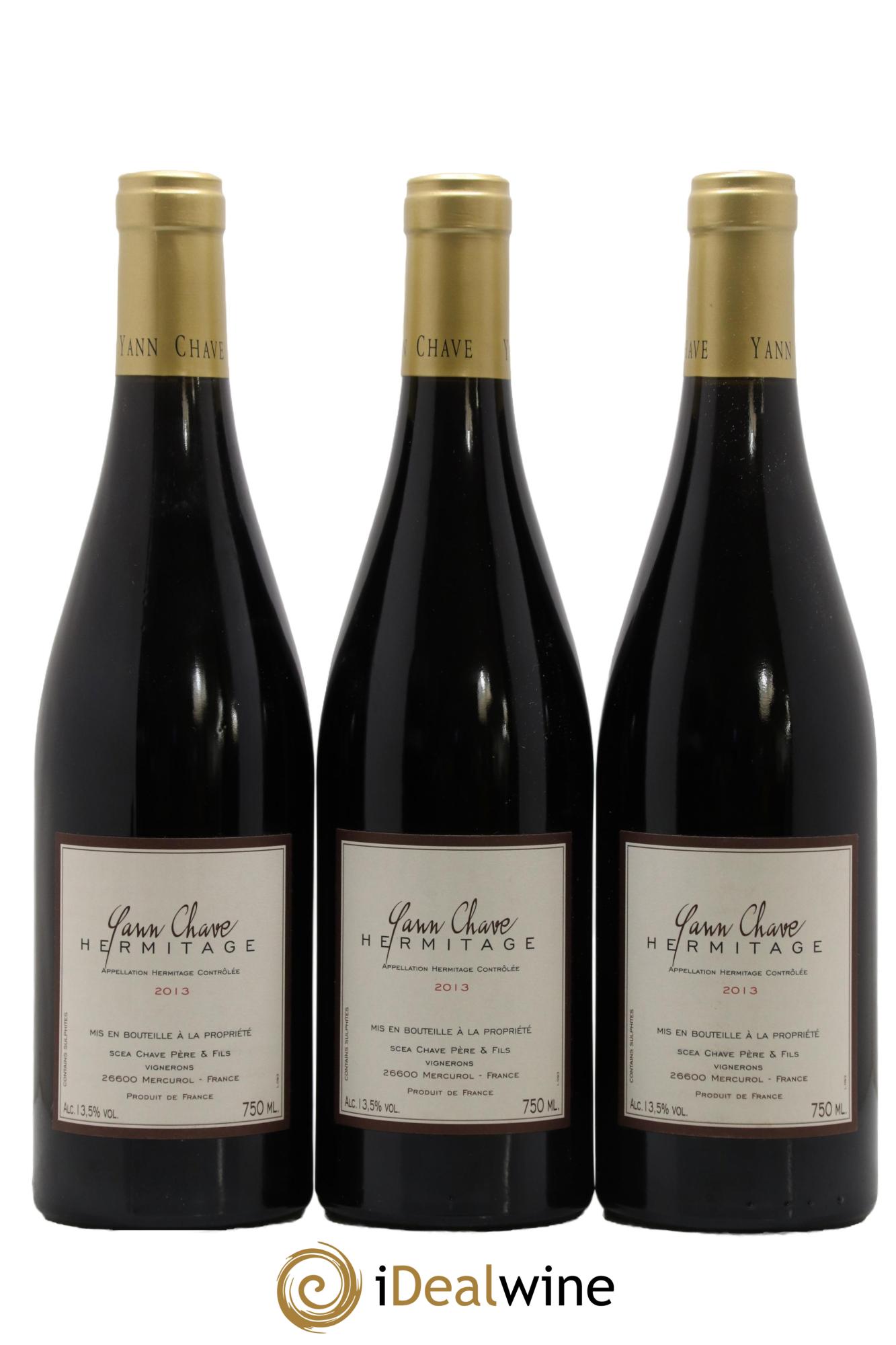 Hermitage Yann Chave 2013 - Lotto di 3 bottiglie - 0