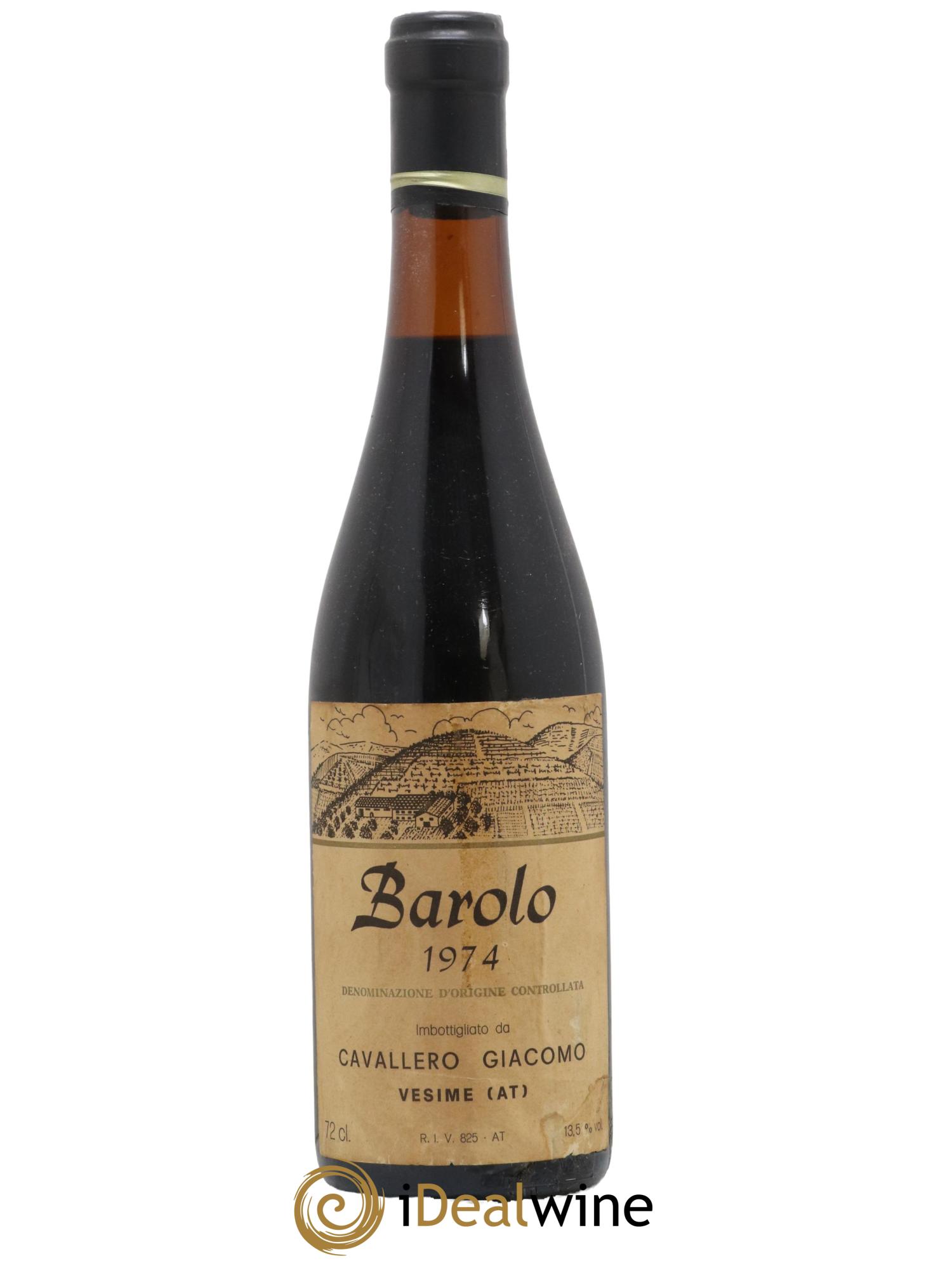Barolo Giacomo Cavallero 1974 - Lot de 1 bouteille - 0
