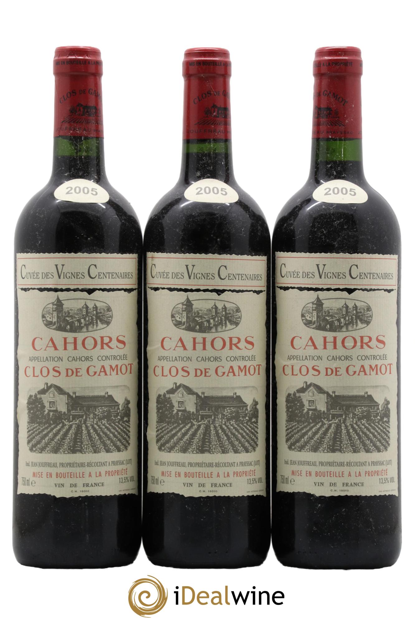 Cahors Clos de Gamot Cuvée des Vignes Centenaires 2005 - Lot de 3 bouteilles - 0