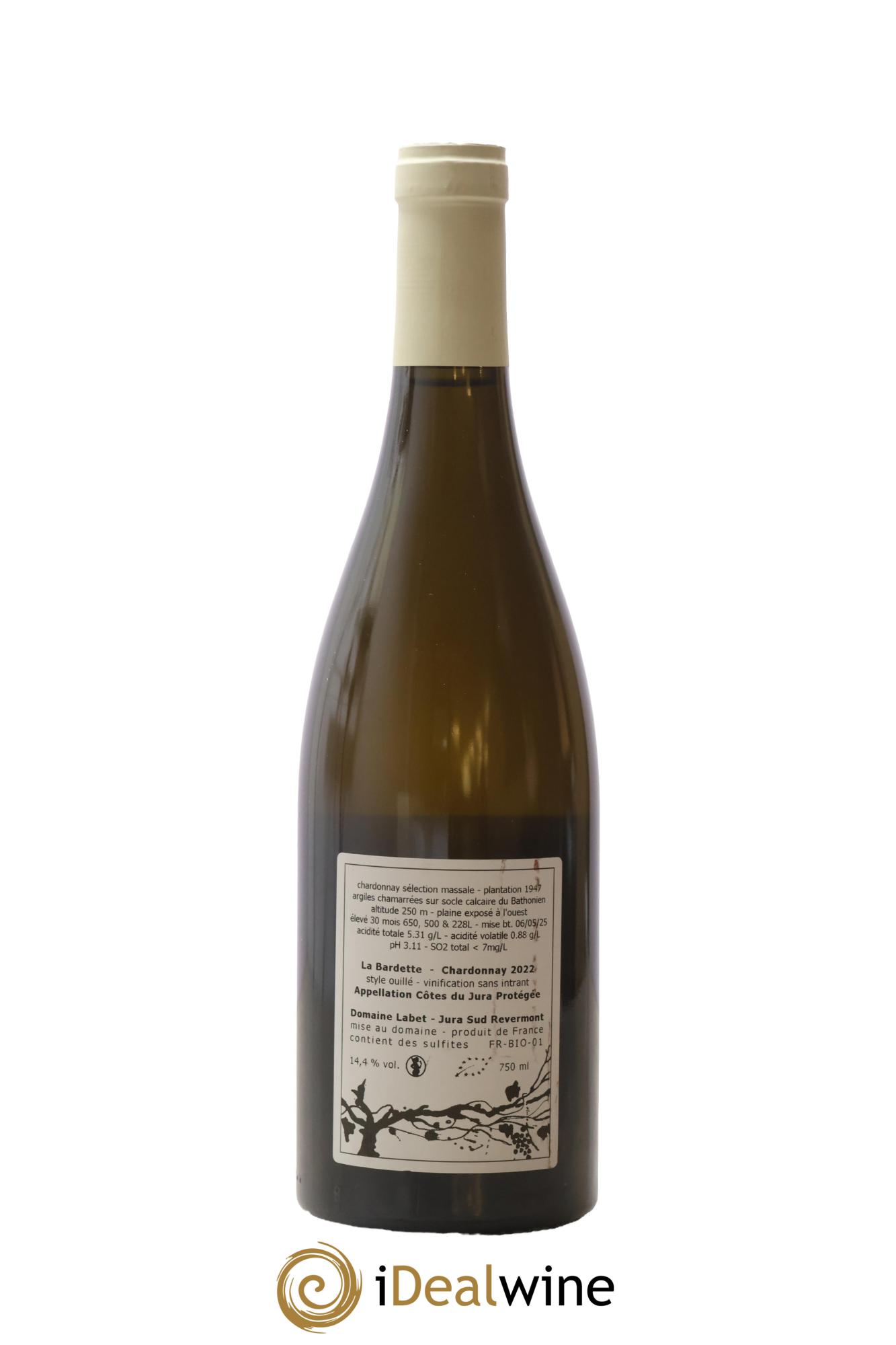 Côtes du Jura Chardonnay La Bardette Romain - Julien  - Charline Labet 2022 - Lot of 1 bottle - 1