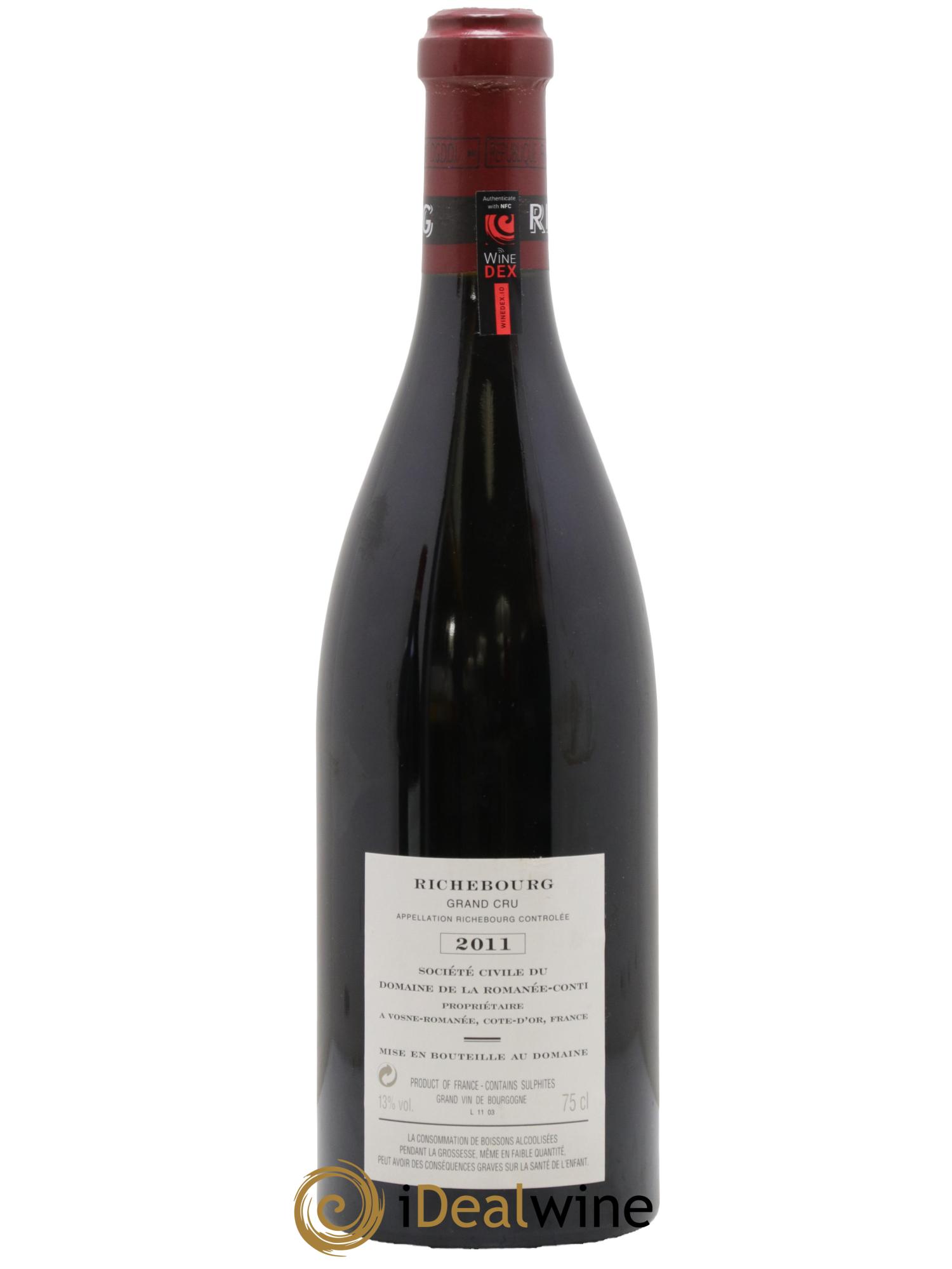 Richebourg Grand Cru Domaine de la Romanée-Conti 2011 - Lotto di 1 bottiglia - 1
