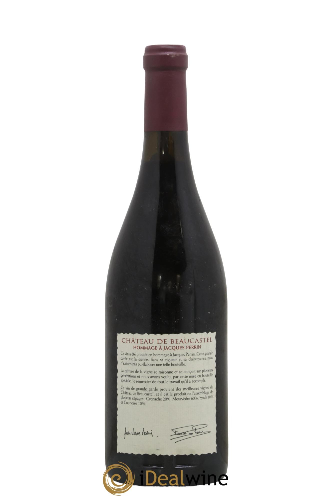 Châteauneuf-du-Pape Château de Beaucastel Hommage à Jacques Perrin Famille Perrin  1999 - Lot of 1 bottle - 1