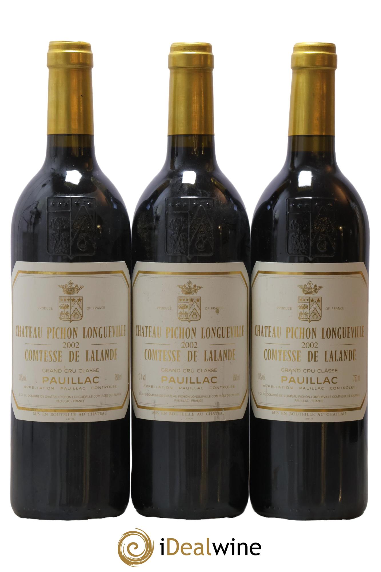 Château Pichon Longueville Comtesse de Lalande 2ème Grand Cru Classé 2002 - Lot of 3 bottles - 0