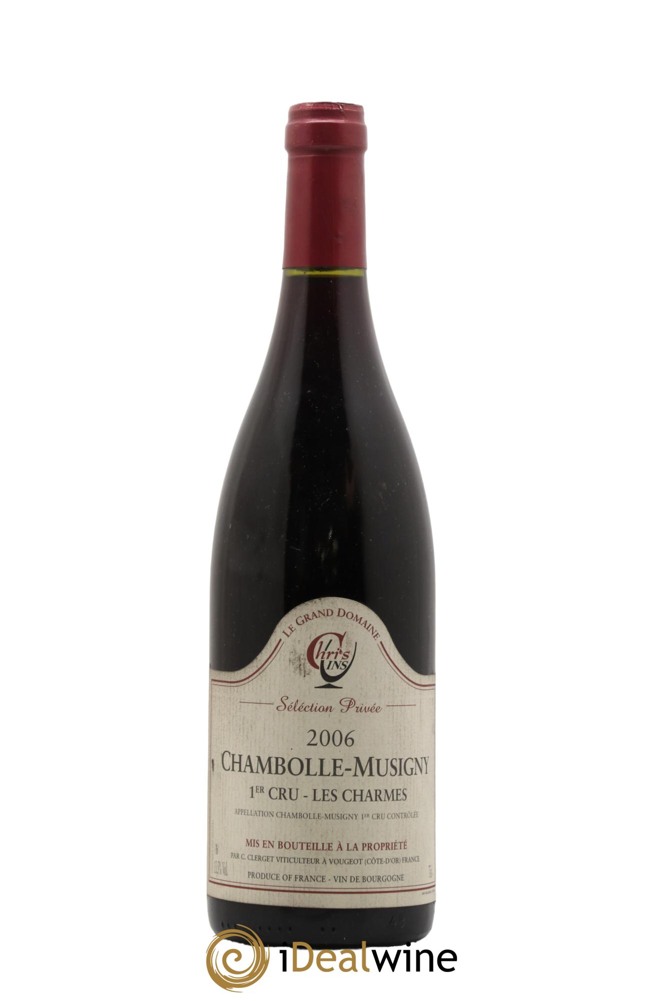 Chambolle-Musigny 1er Cru Les Charmes Selection Privee Le Grand Domaine Clerget 2006 - Lot de 1 bouteille - 0