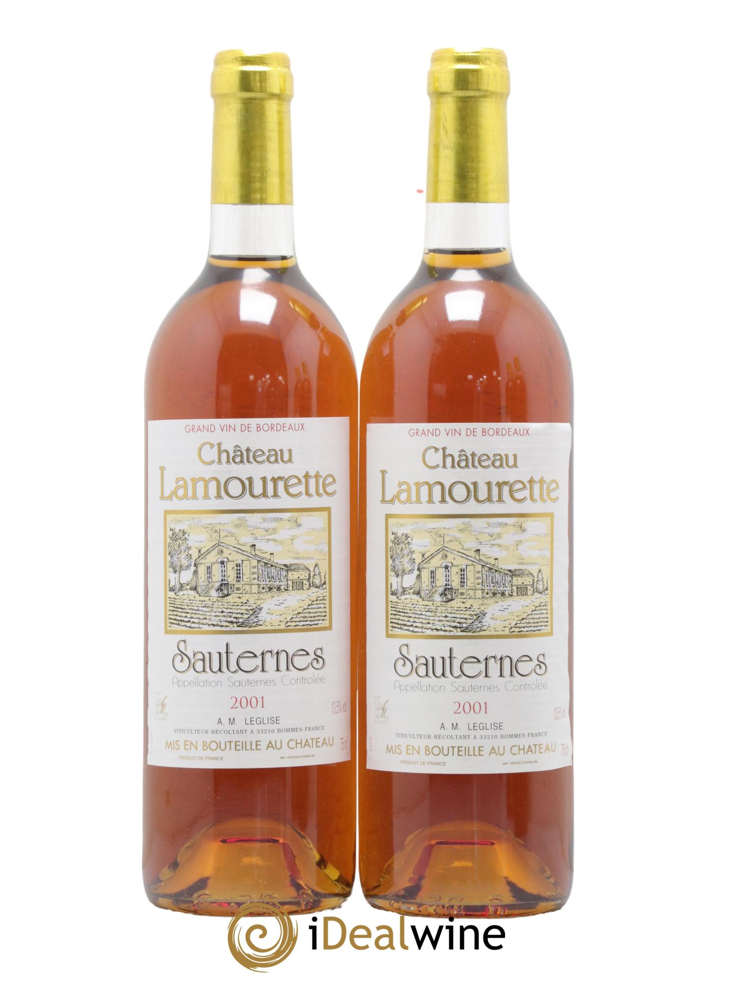 Sauternes Lamourette 2001 - Lotto di 2 bottiglie - 0