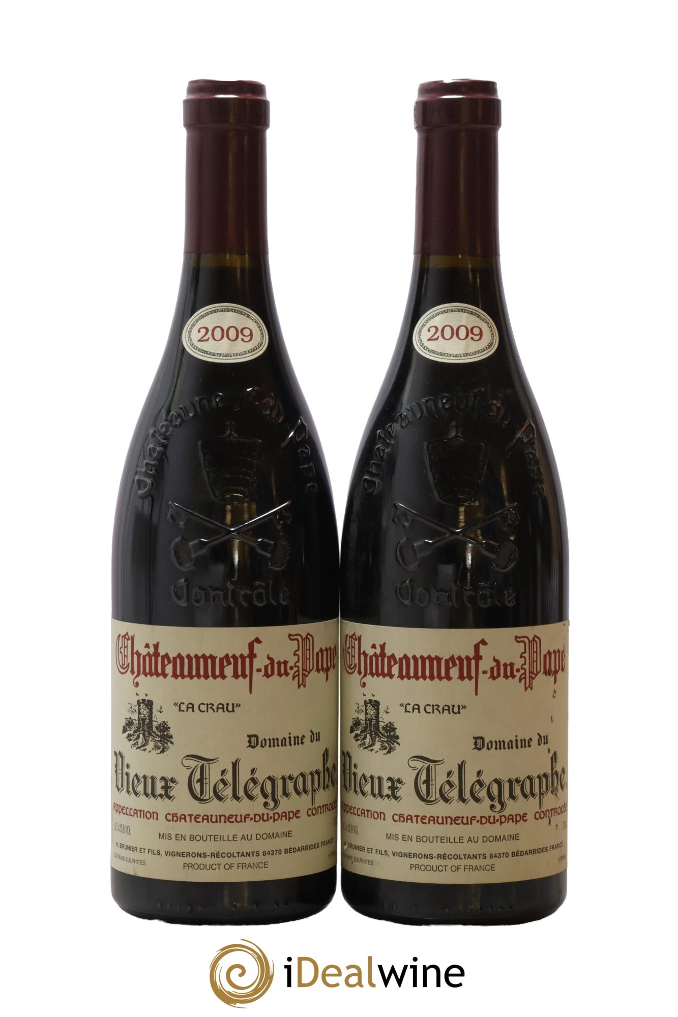 Châteauneuf-du-Pape Vieux Télégraphe (Domaine du) Vignobles Brunier 2009 - Lotto di 2 bottiglie - 0