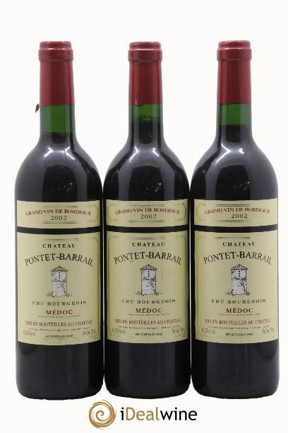 Médoc Château Pontet Barrail 2002 - Lot de 3 bouteilles - 0