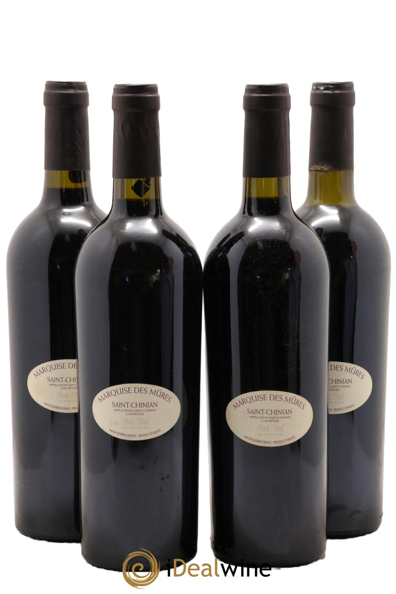 Saint-Chinian Réserve Des Marquises Domaine Marquises Des Mûres 2001 - Lot de 4 bouteilles - 1